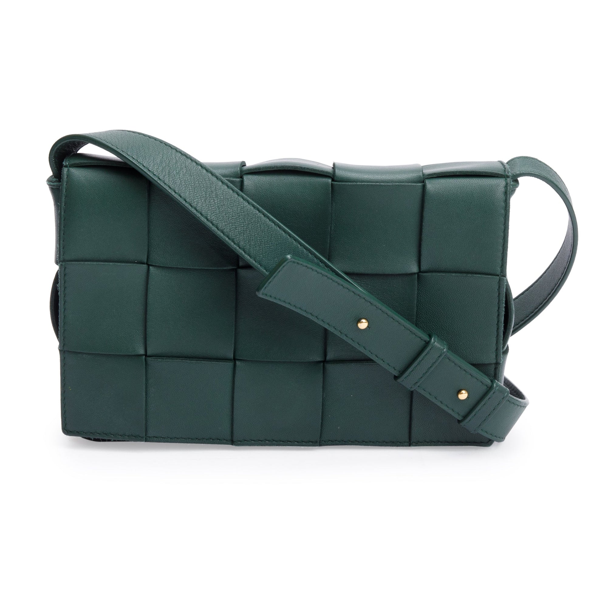 Bottega Veneta Intrecciato Lambskin Classic Cassette Bag Leather Green Travel Bag