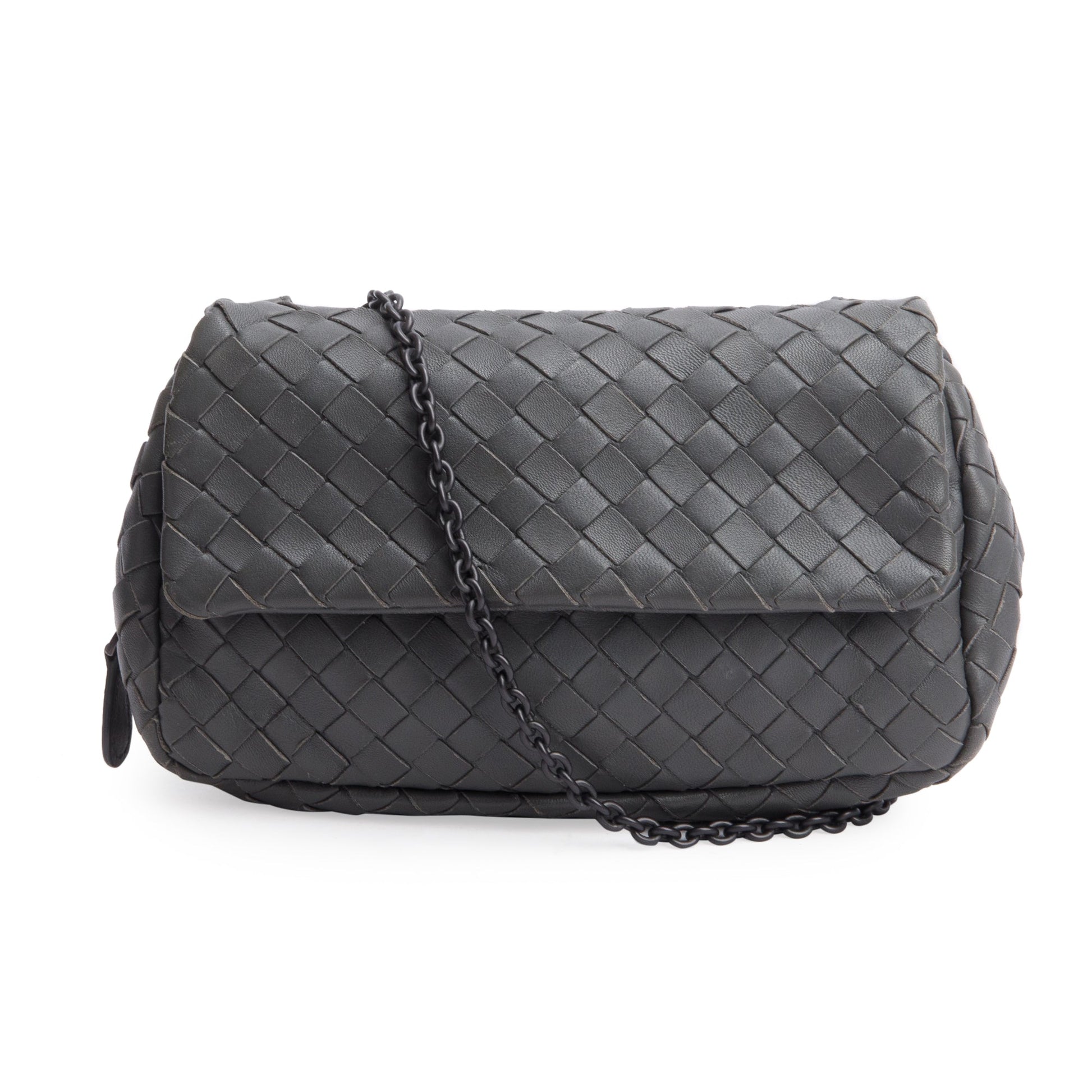 Bottega Veneta Grey Intrecciato Olimpia Bag Leather Mini Travel Bag