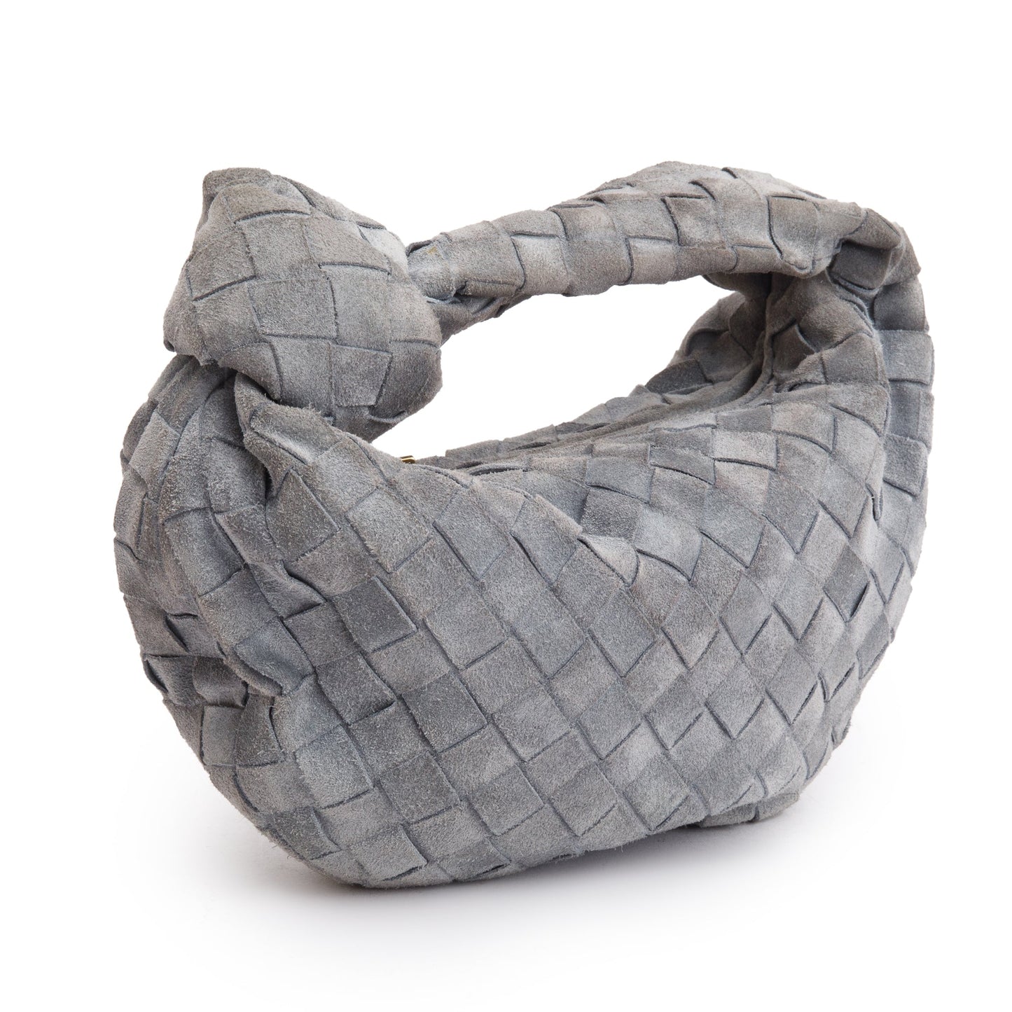 Bottega Veneta Grey Intrecciato Jodie Bag Leather Suede Travel Bag