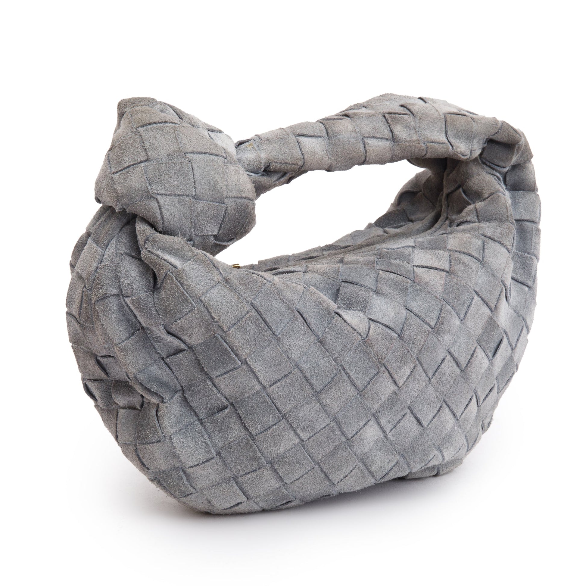 Bottega Veneta Grey Intrecciato Jodie Bag Leather Suede Travel Bag