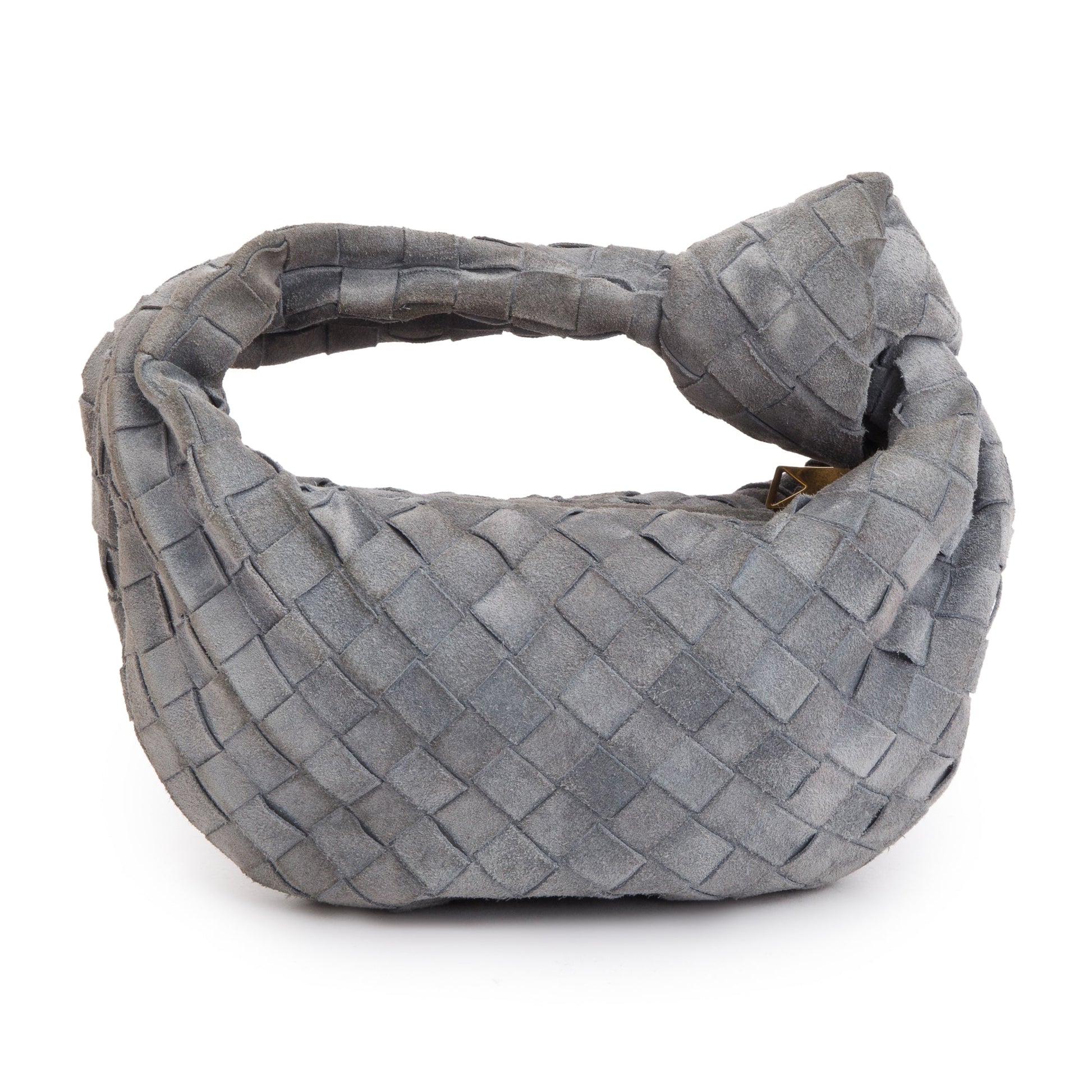Bottega Veneta Grey Intrecciato Jodie Bag Leather Suede Travel Bag