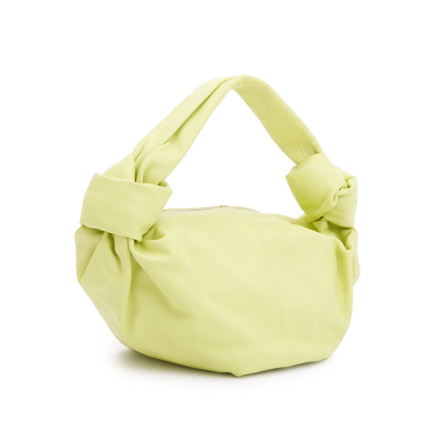 Bottega Veneta Kiwi Calfskin Double Knot Handle Bag Leather Mini Travel Bag