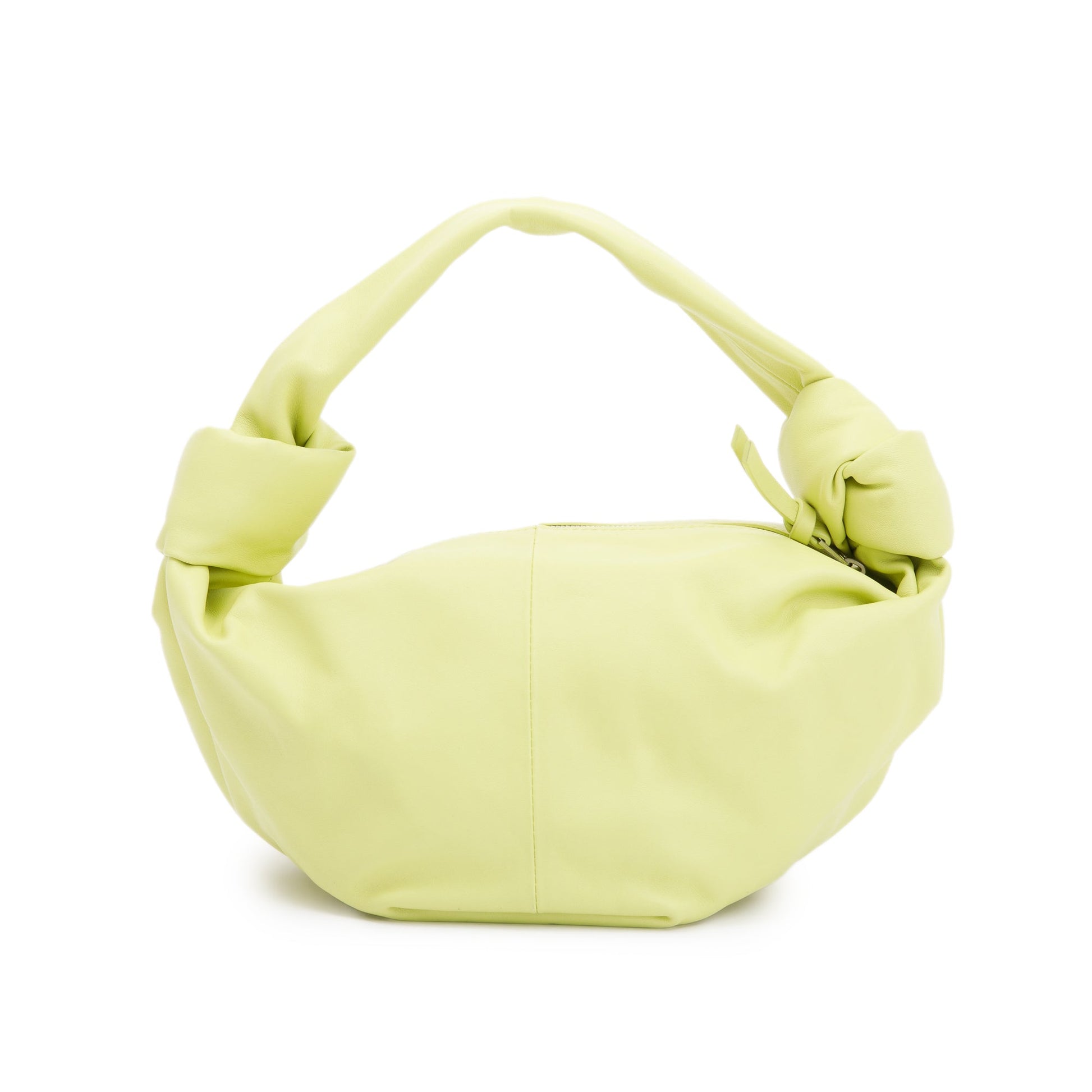 Bottega Veneta Kiwi Calfskin Double Knot Handle Bag Leather Mini Travel Bag