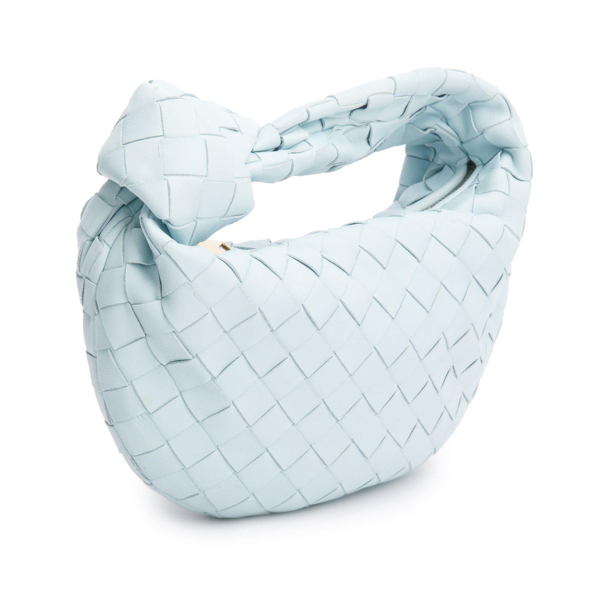 Bottega Veneta Light Intrecciato Jodie Bag Leather Blue Travel Bag