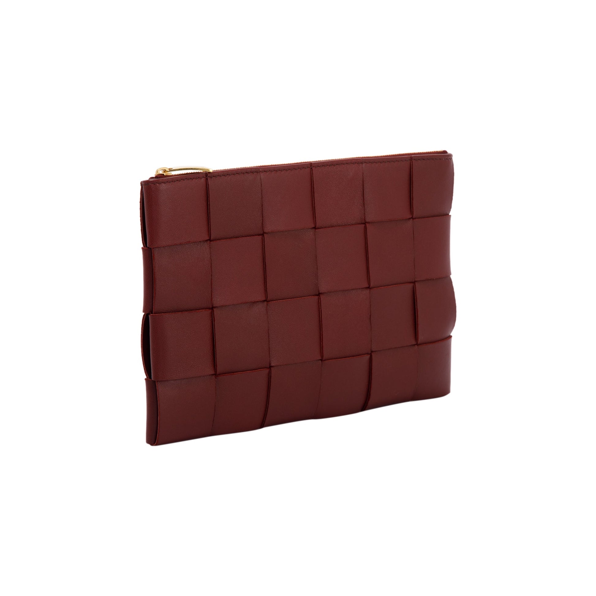 Bottega Veneta Nappa Maxi Intrecciato Zip Pouch Travel Bag Leather