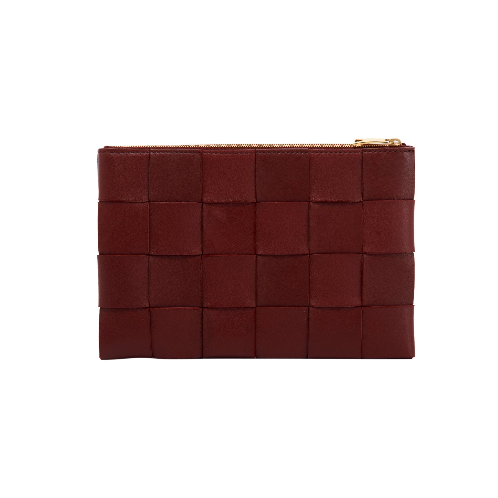 Bottega Veneta Nappa Maxi Intrecciato Zip Pouch Travel Bag Leather