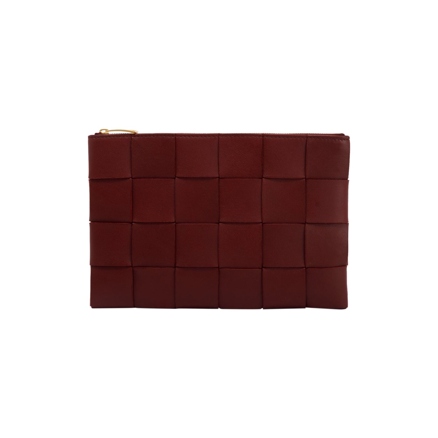 Bottega Veneta Nappa Maxi Intrecciato Zip Pouch Travel Bag Leather