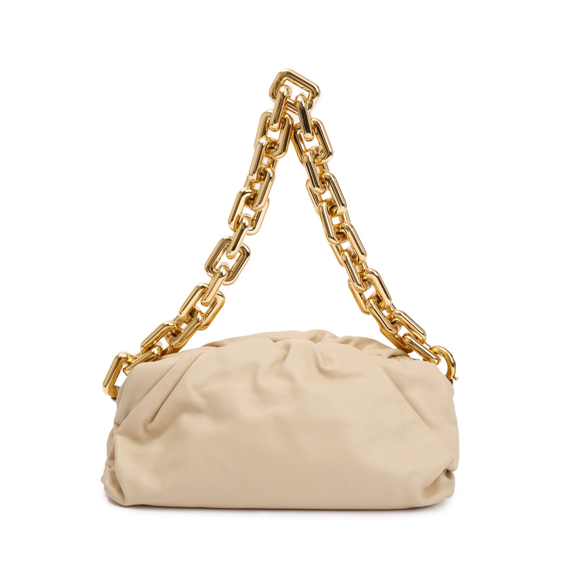Bottega Veneta Netral Nappa The Pouch Travel Bag Leather Chain