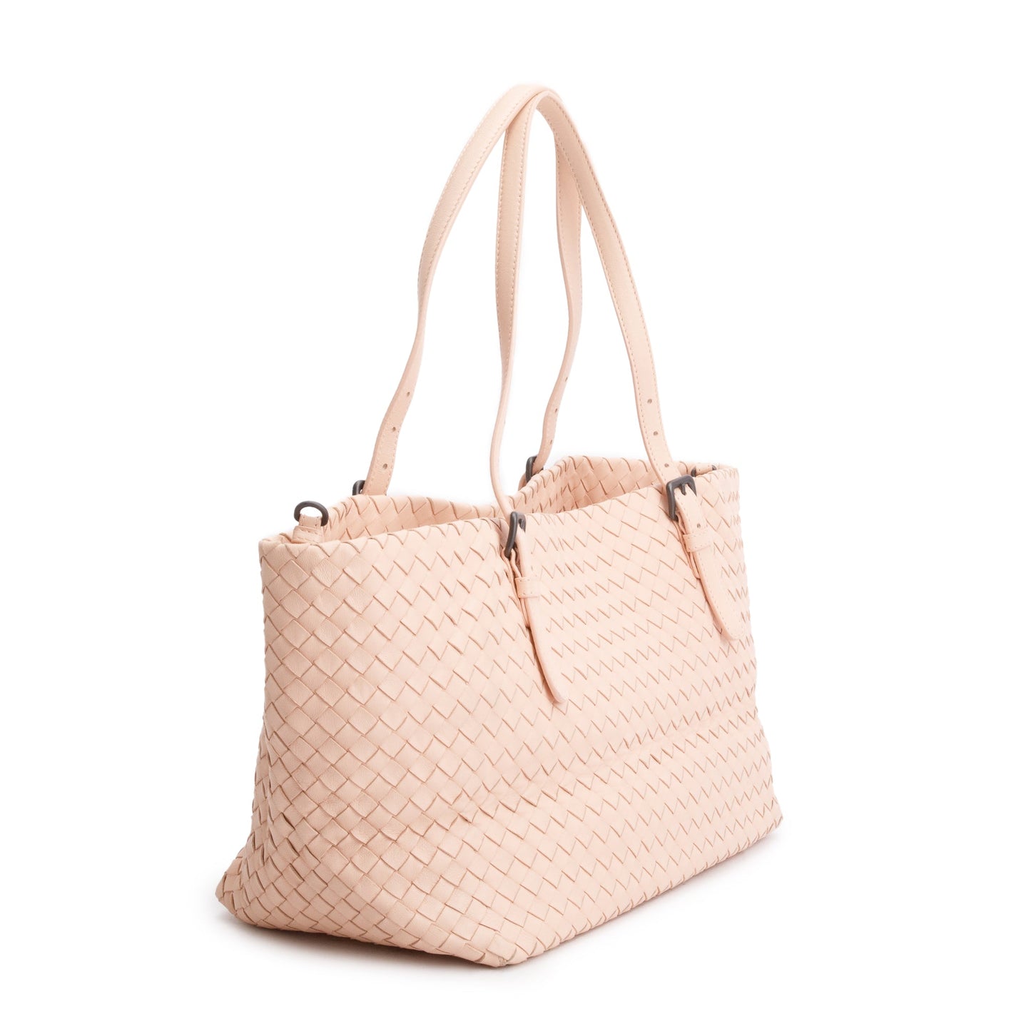 Bottega Veneta Intrecciato Cesta Tote Leather Pink Tote Bag