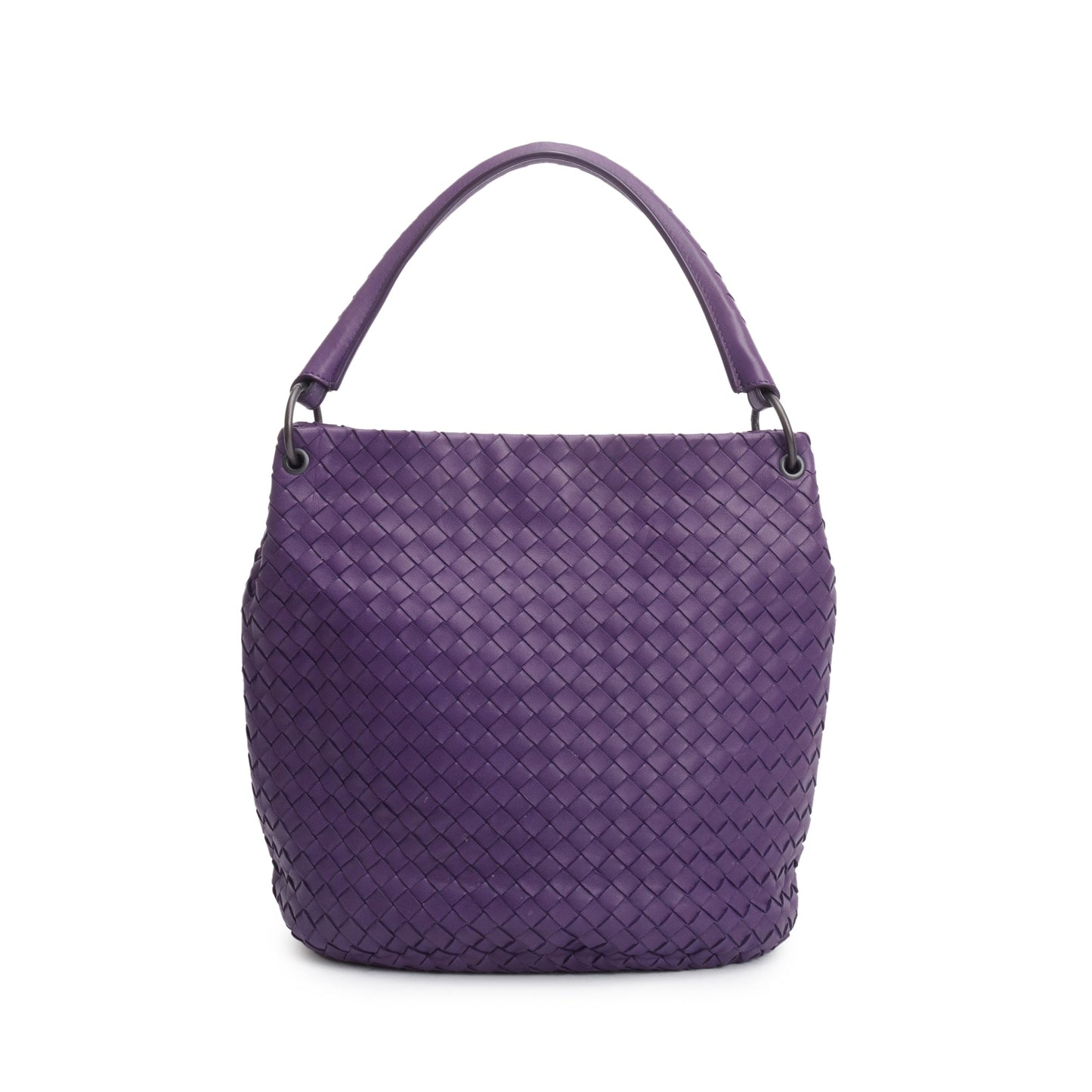 Bottega Veneta Purple Intrecciato Parachute Hobo Leather Travel Bag