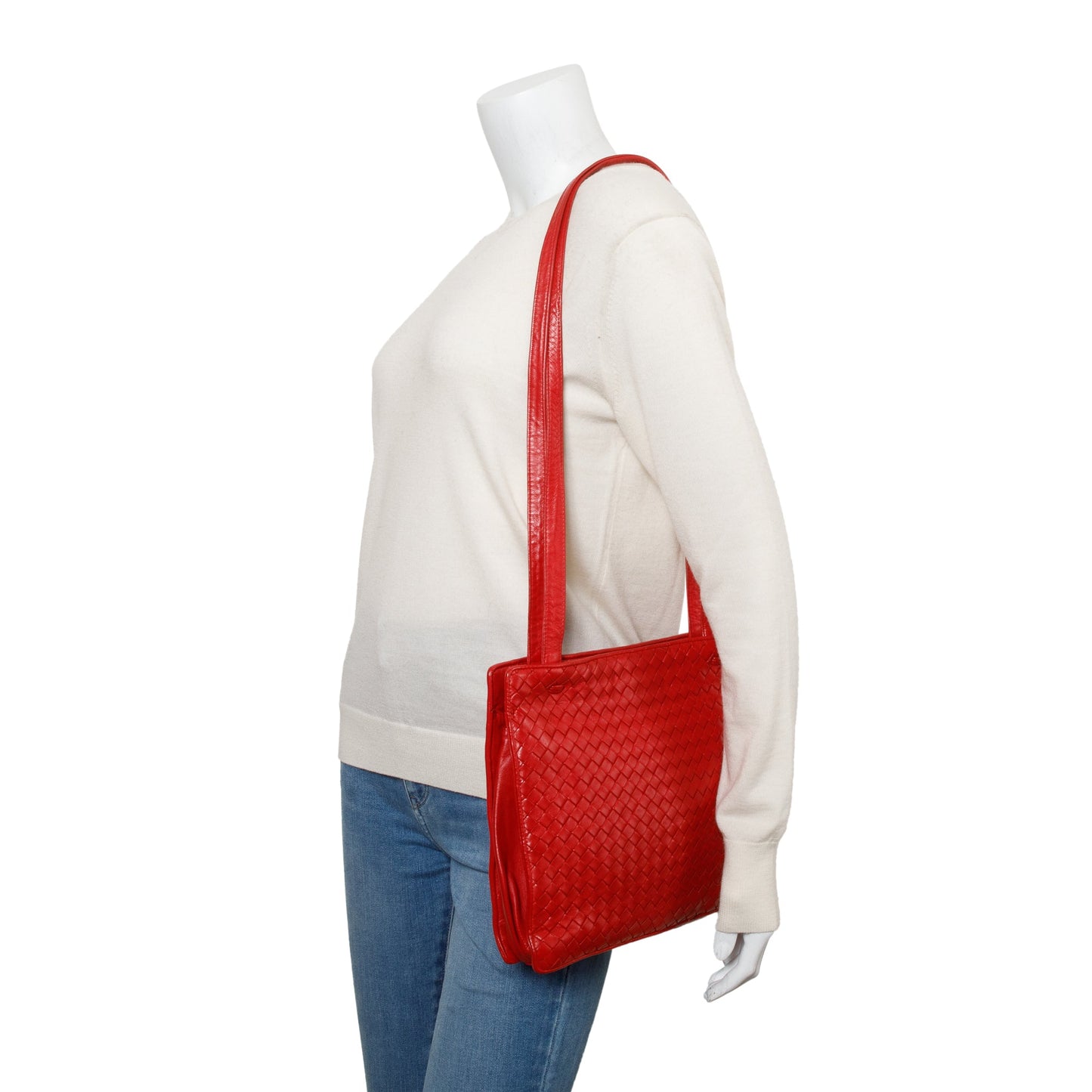 Bottega Veneta Intreciatto Tote Red Tote Bag
