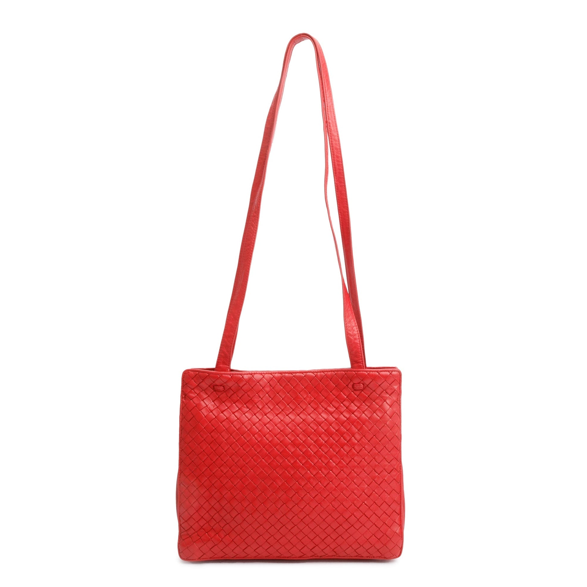 Bottega Veneta Intreciatto Tote Red Tote Bag
