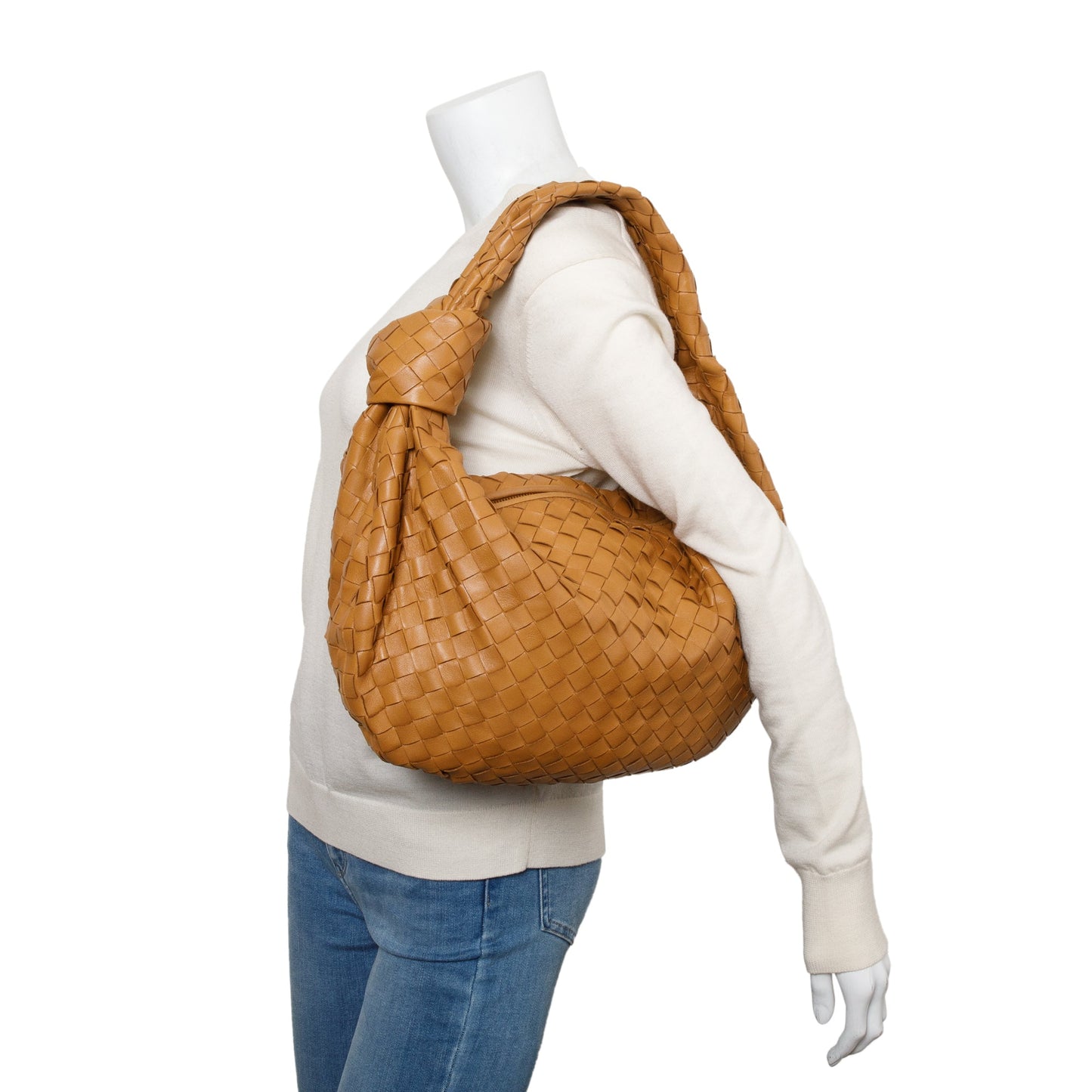 Bottega Veneta Intrecciato Jodie Bag Leather Tan Travel Bag