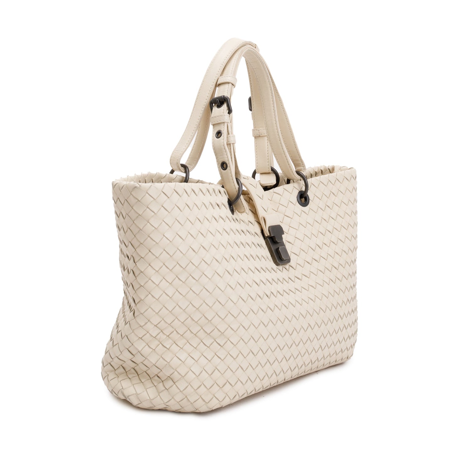 Bottega Veneta Intrecciato Nappa Capi Tote Leather White Tote Bag
