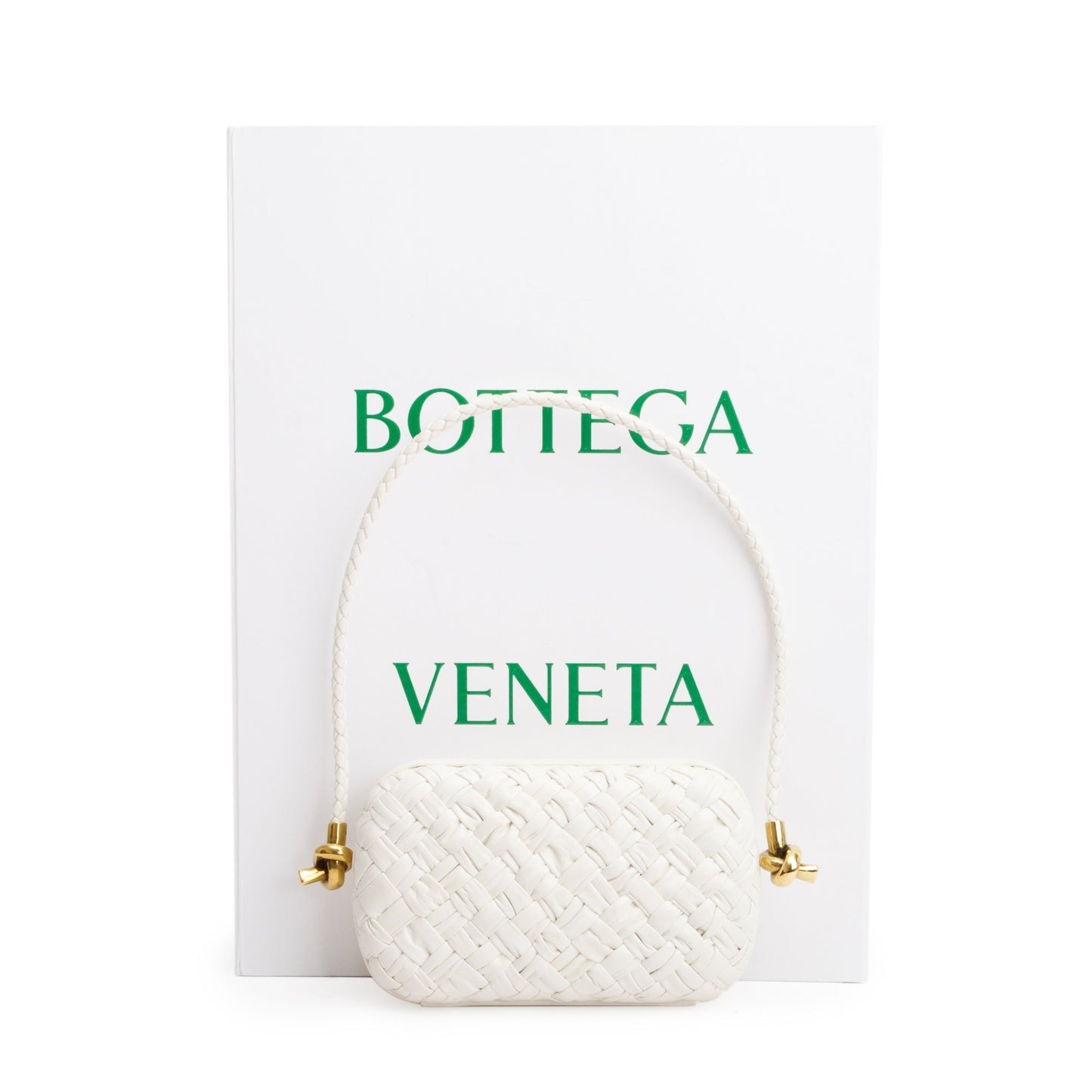 Bottega Veneta Intreccio Mini Loop Metal Knots On Strap Leather Woven Clutch Bag