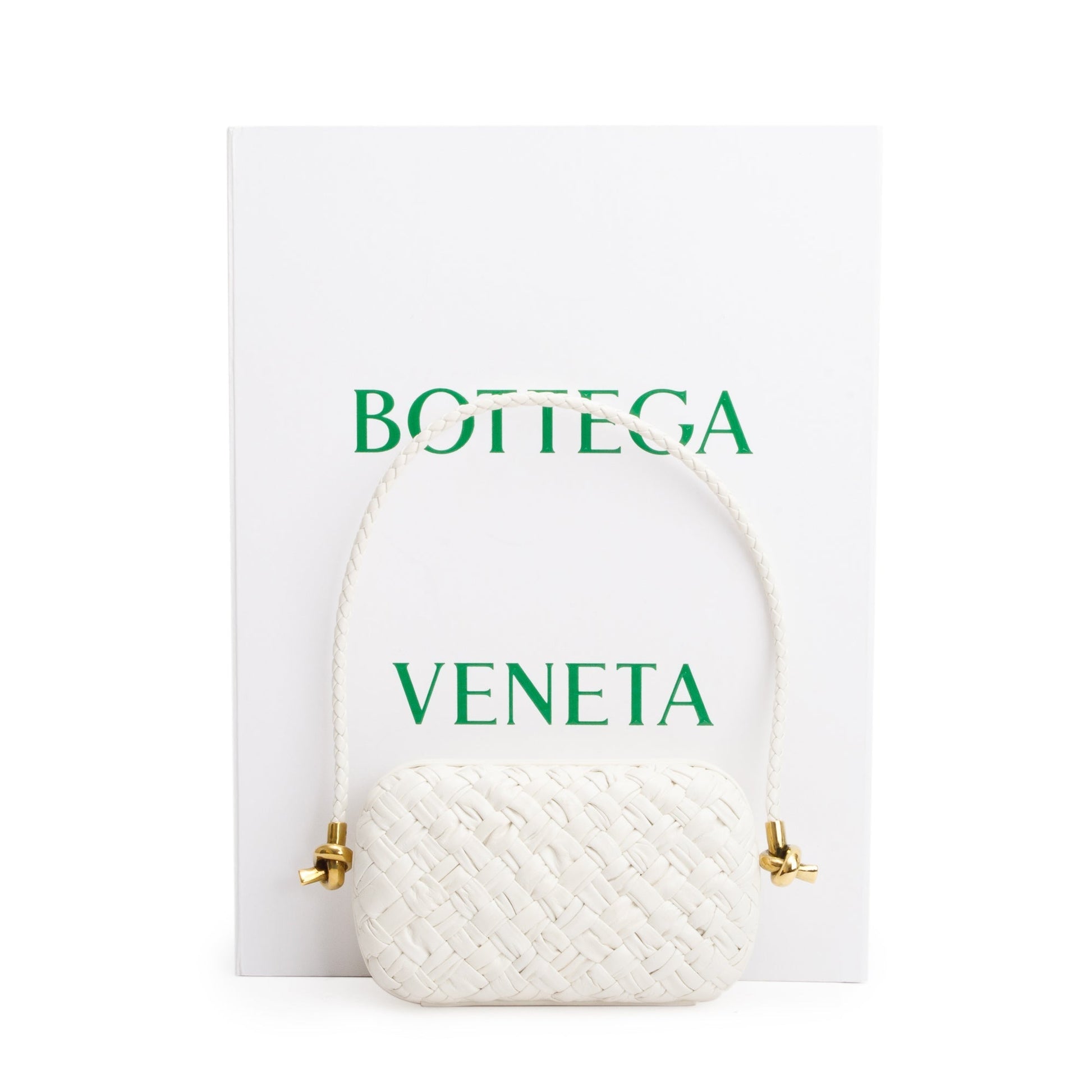 Bottega Veneta Intreccio Mini Loop Metal Knots On Strap Leather Woven Clutch Bag