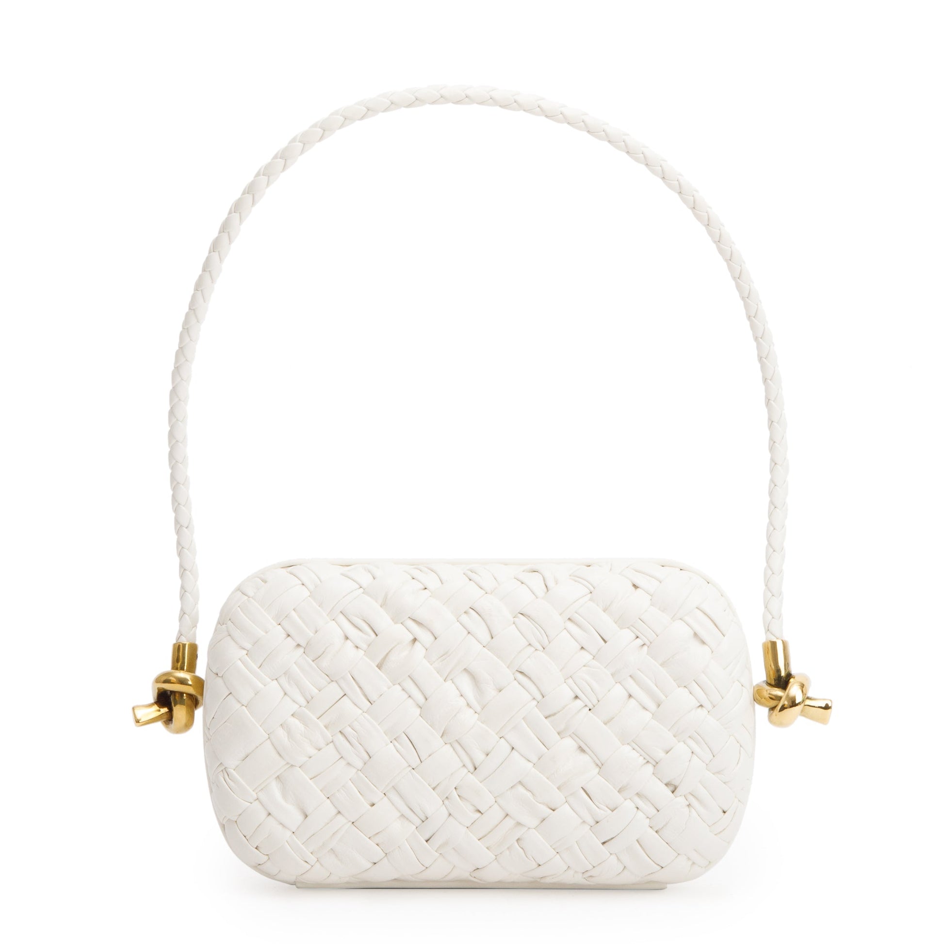 Bottega Veneta Intreccio Mini Loop Metal Knots On Strap Leather Woven Clutch Bag
