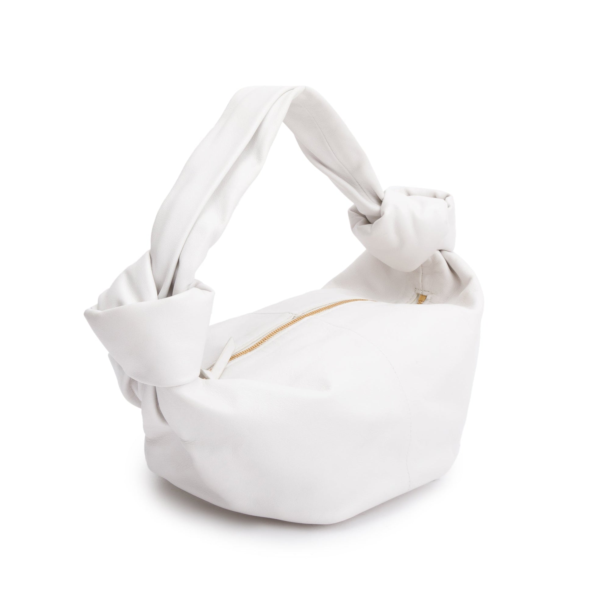 Bottega Veneta Nappa Double Knot Handle Bag Leather White Travel Bag