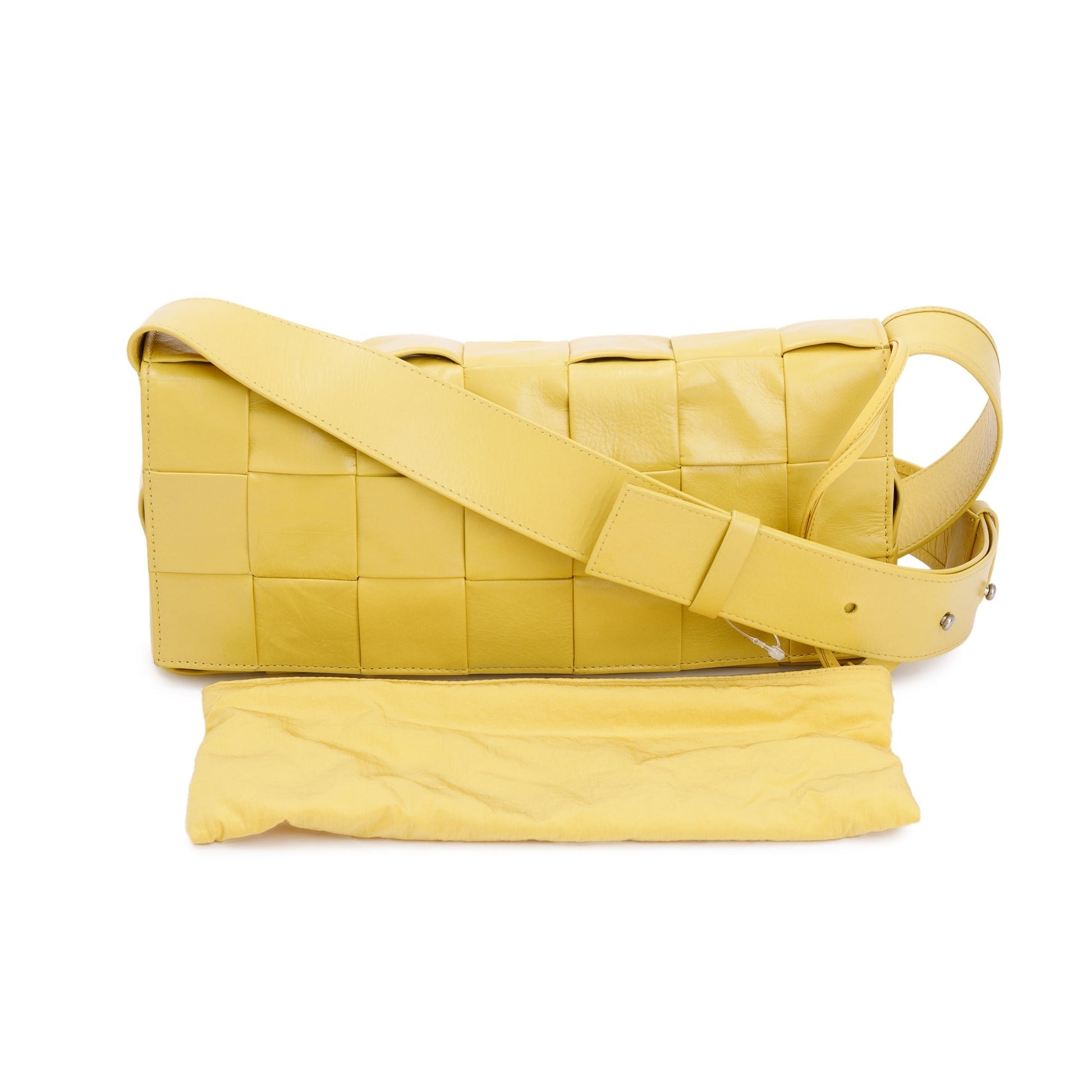 Bottega Veneta Yellow Paper Intrecciato Cassette Bag Travel Bag