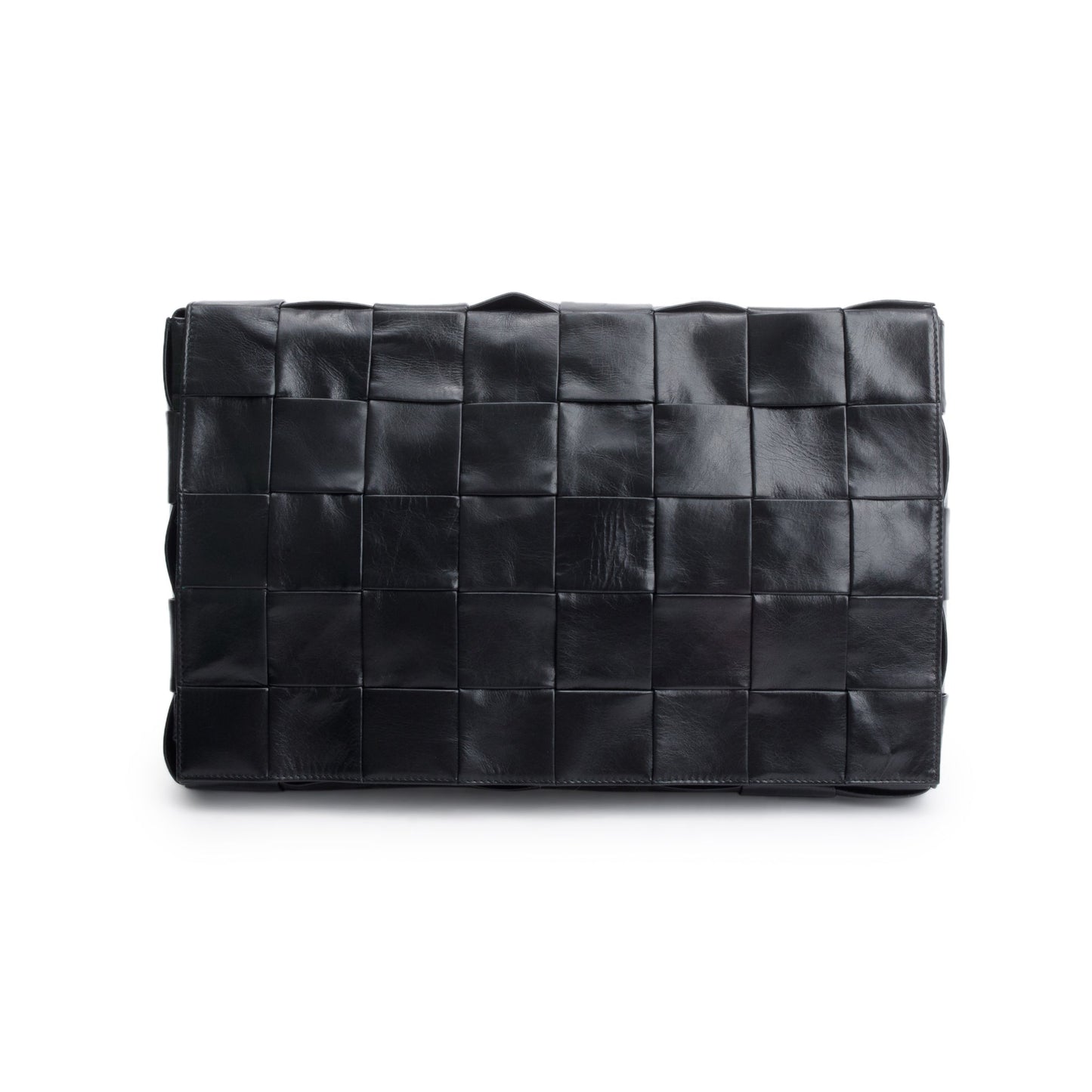 Bottega Veneta en Intrecciato Maxi Cassette Messenger Bag Leather Black Travel Bag
