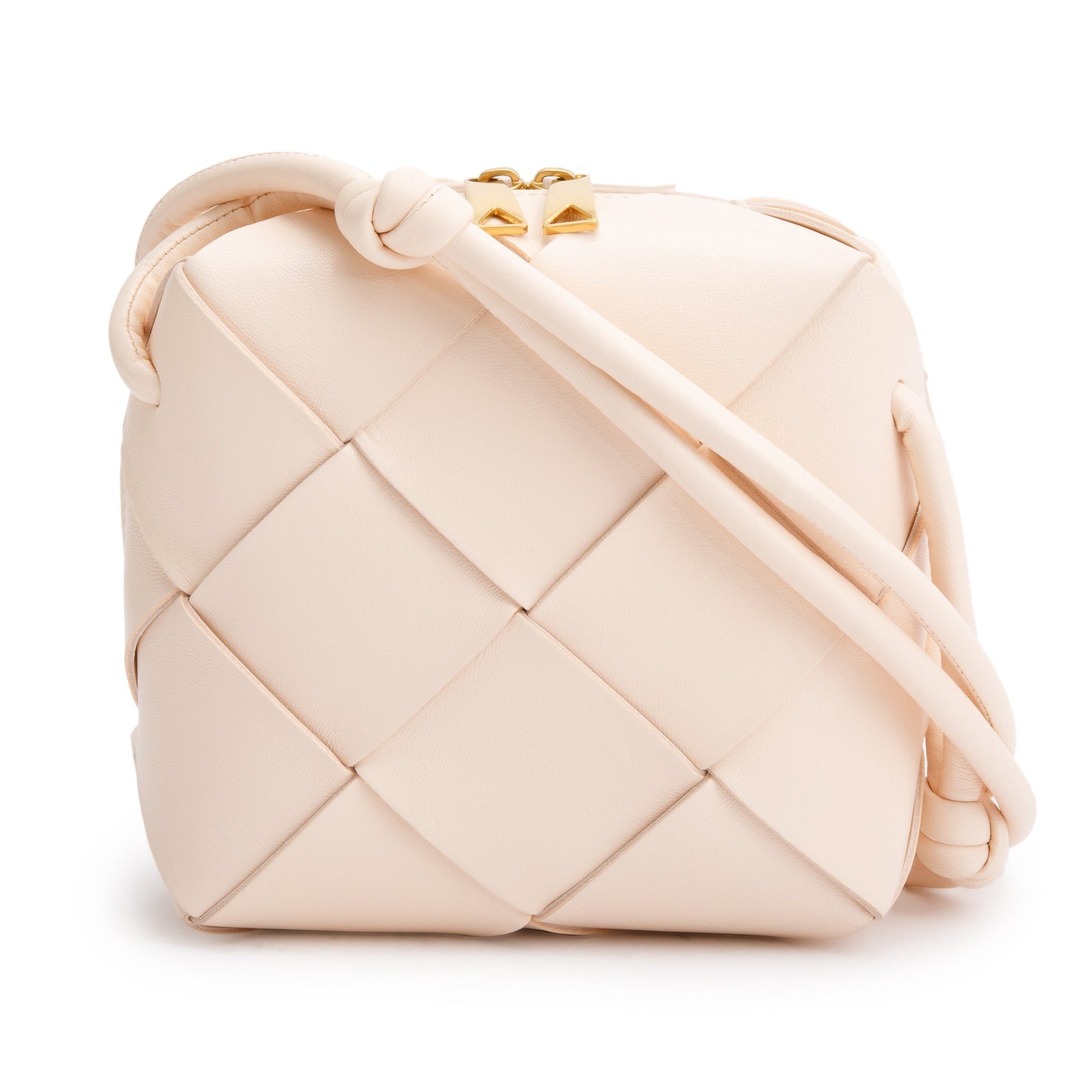 Bottega Veneta en Lotus Maxi Intrecciato Nappa Cassette Camera Leather Mini Travel Bag