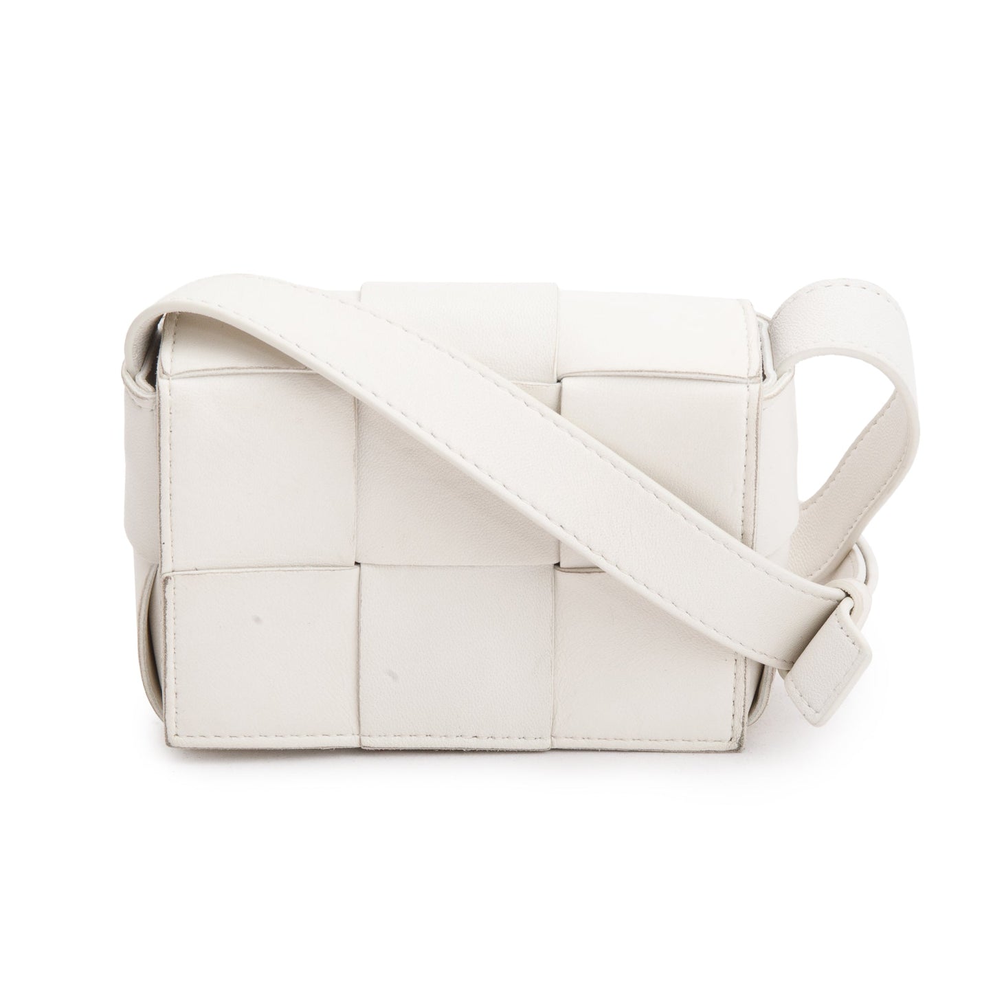 Bottega Veneta en Maxi Intrecciato Extra Cassette Flap Bag Leather White Travel Bag