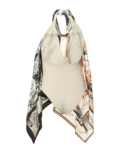 Burberry Melange Print Silk Handbag Gray Travel Bag