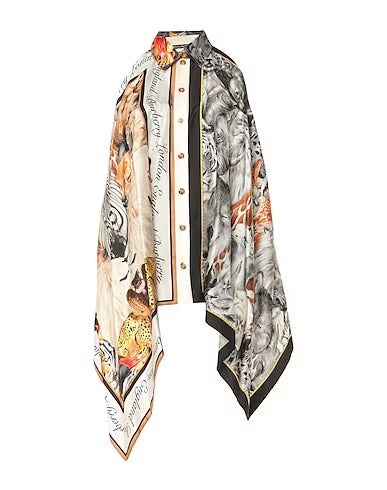 Burberry Melange Print Silk Handbag Gray Travel Bag