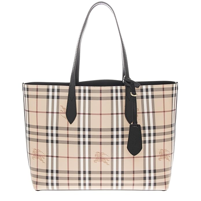 Burberry Check Lavenby Tote Bag Black Medium
