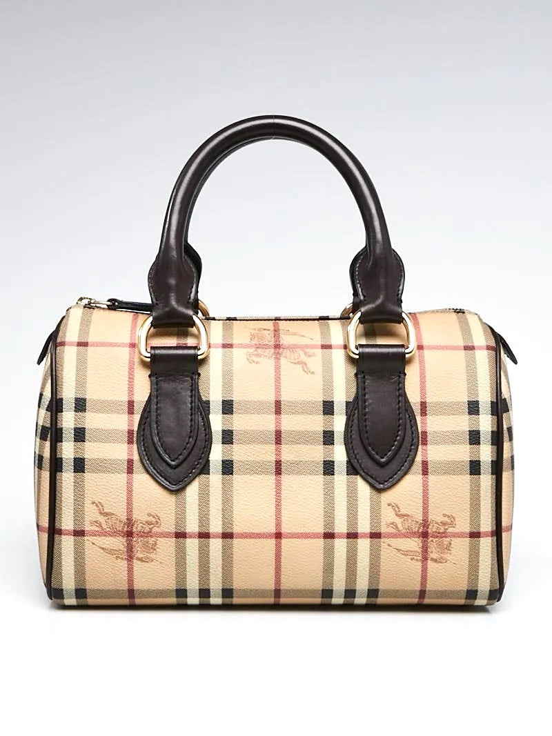 Burberry Check Chester Bowling Bag Small Travel Bag