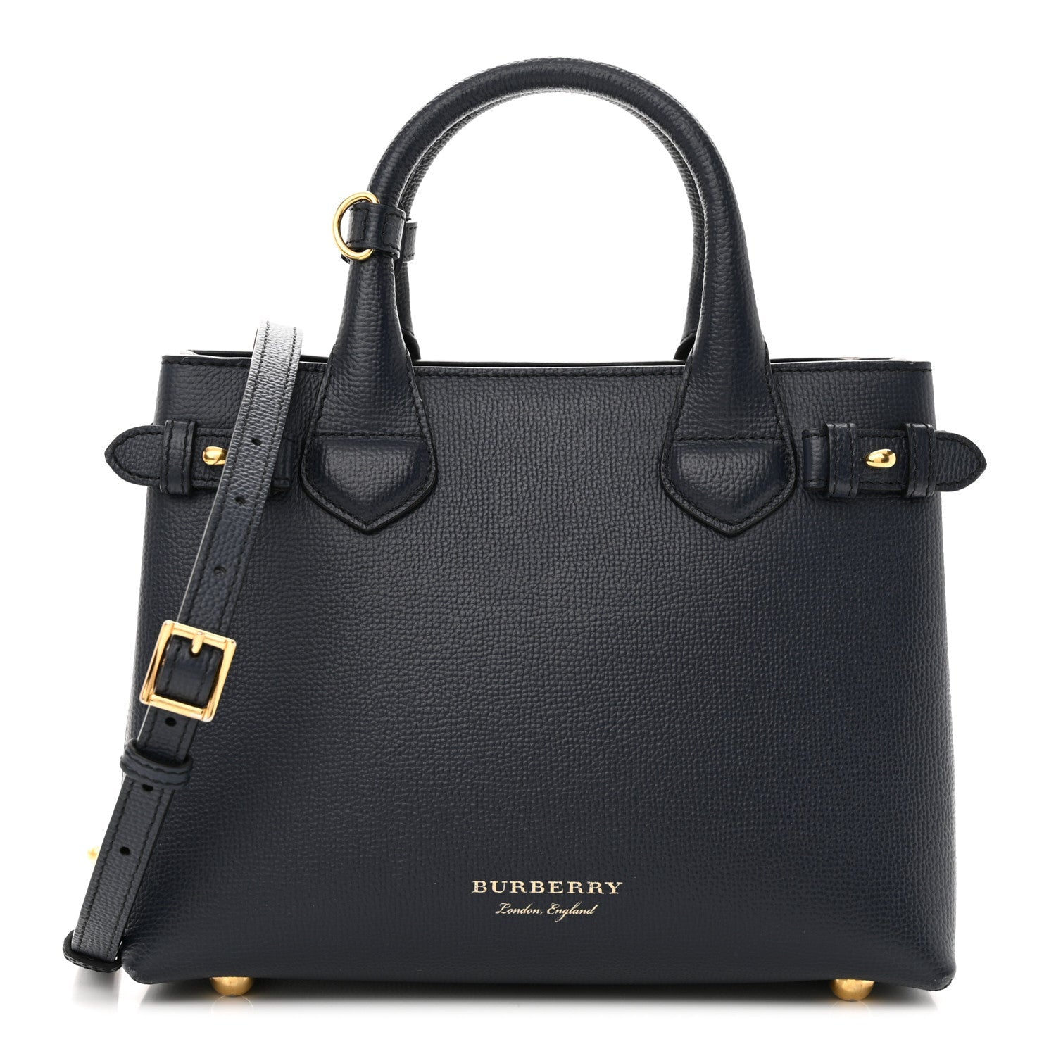 Burberry Derby Banner Tote Bag Leather Small Shoes