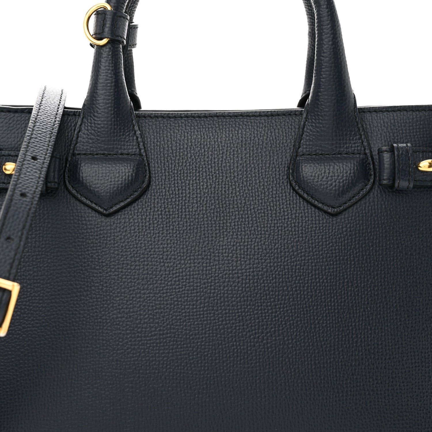 Burberry Derby Banner Tote Bag Leather Small Shoes