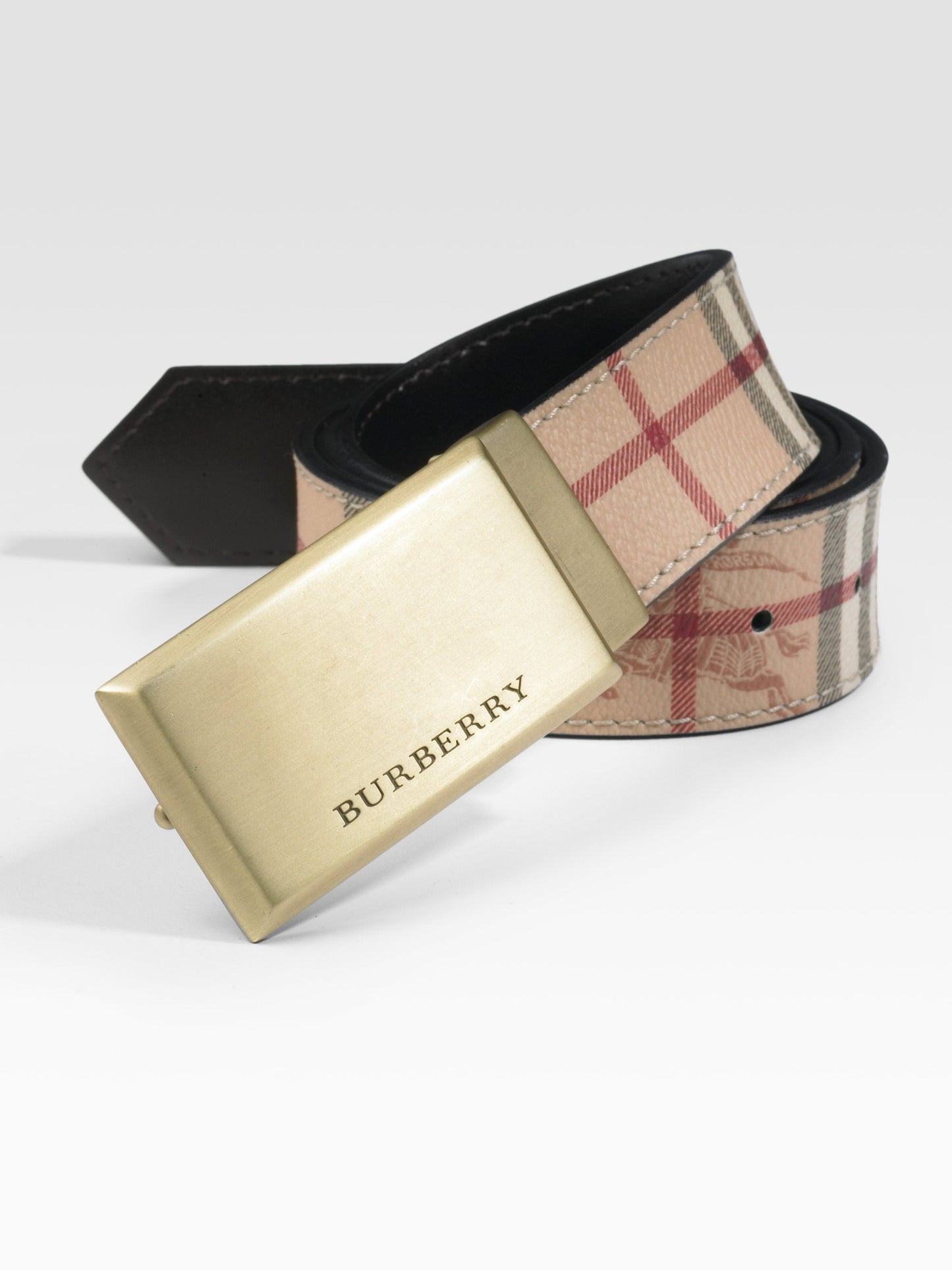 Burberry Barnesfield Classic Haymarket Check Belt Handbag Brown