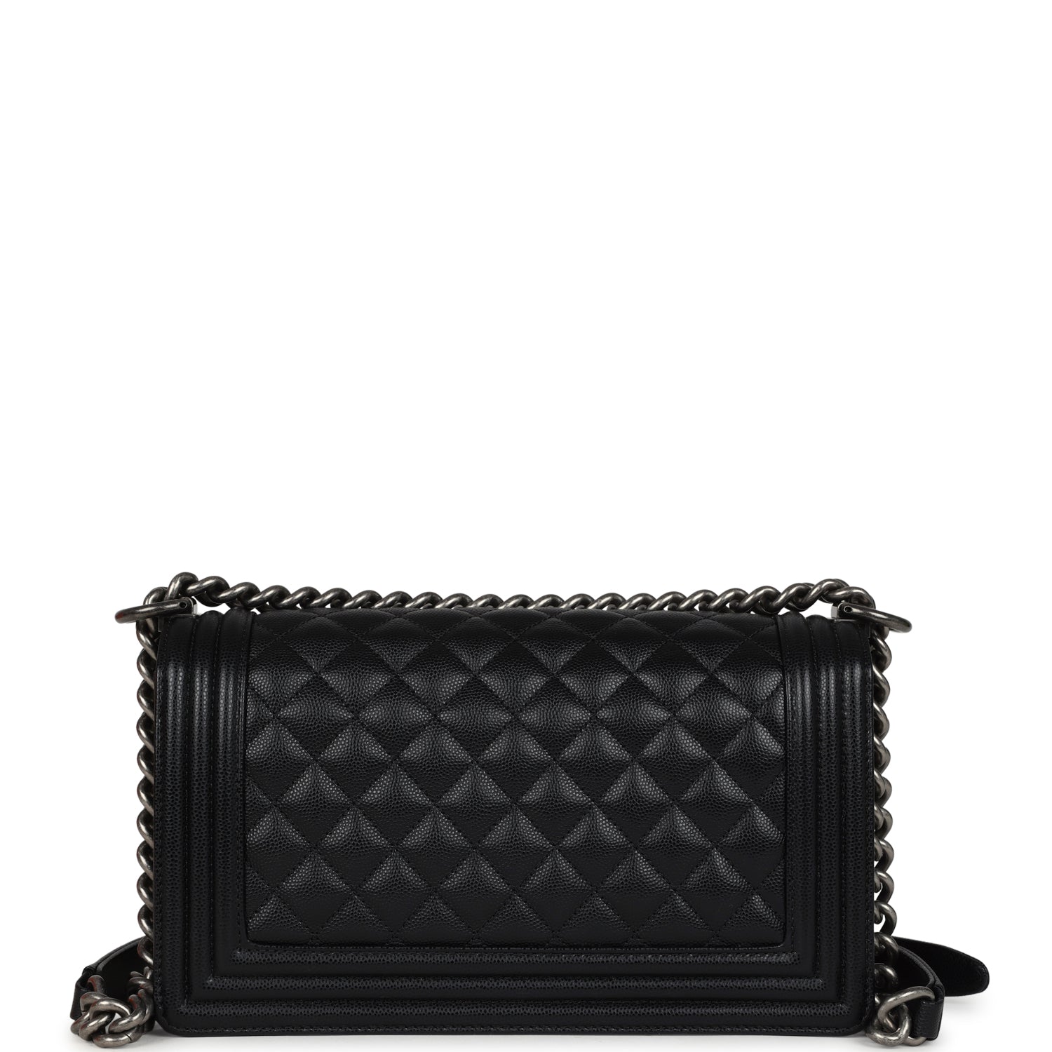 Chanel Medium Boy Bag Black Caviar Aged Ruthenium Hardware