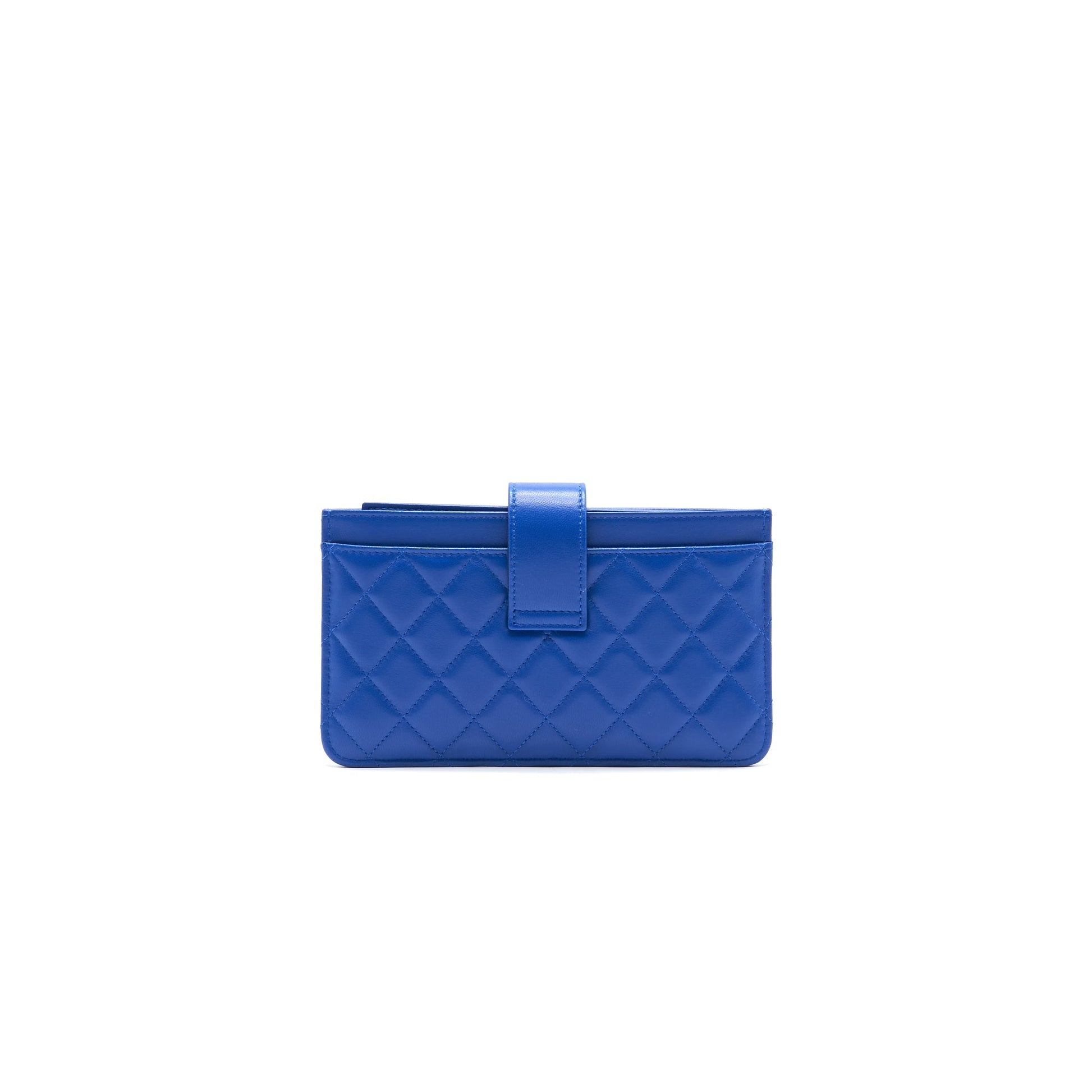 Chanel Classic Pouch Blue SHW