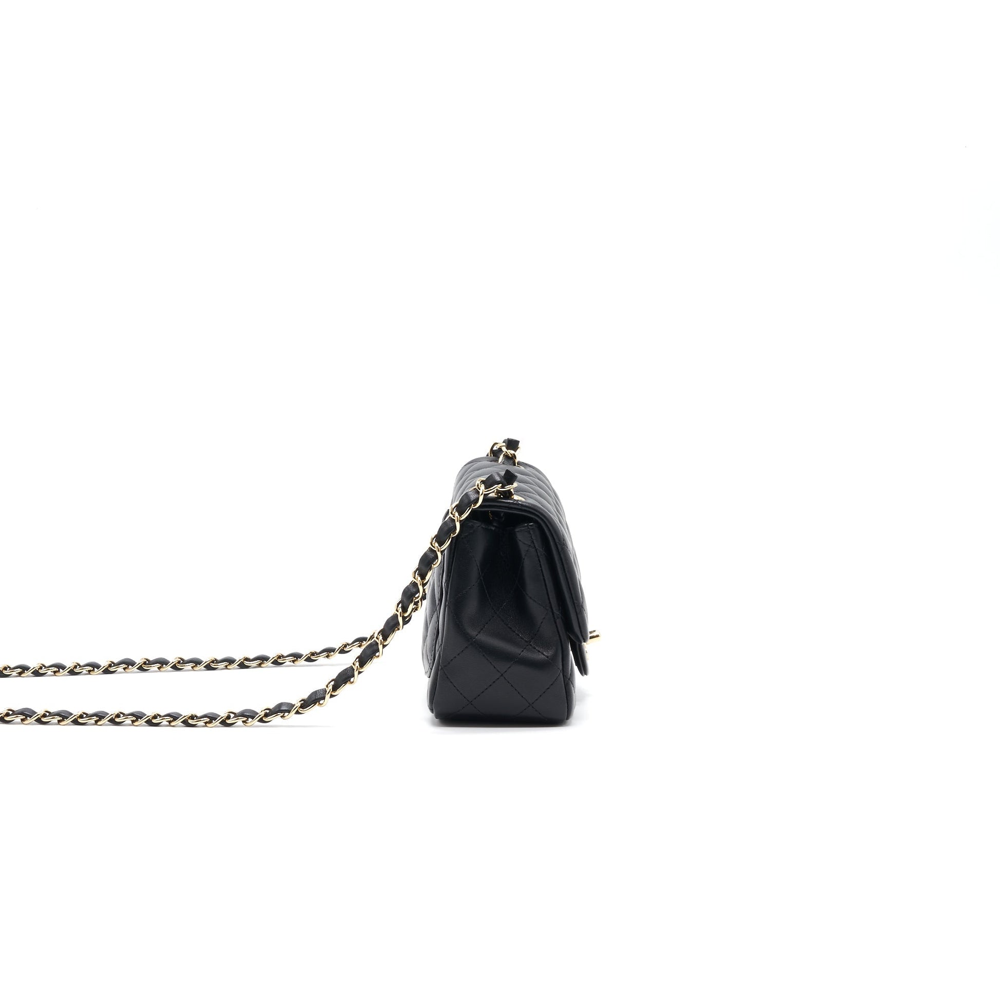 Chanel Mini Square Lambskin Black LGHW