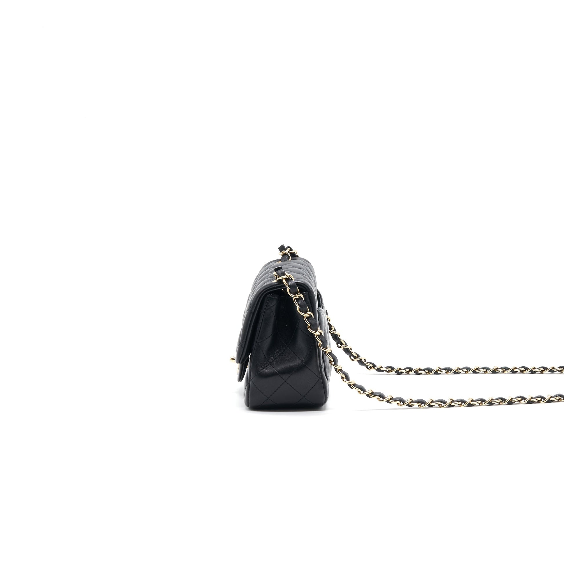 Chanel Mini Square Lambskin Black LGHW
