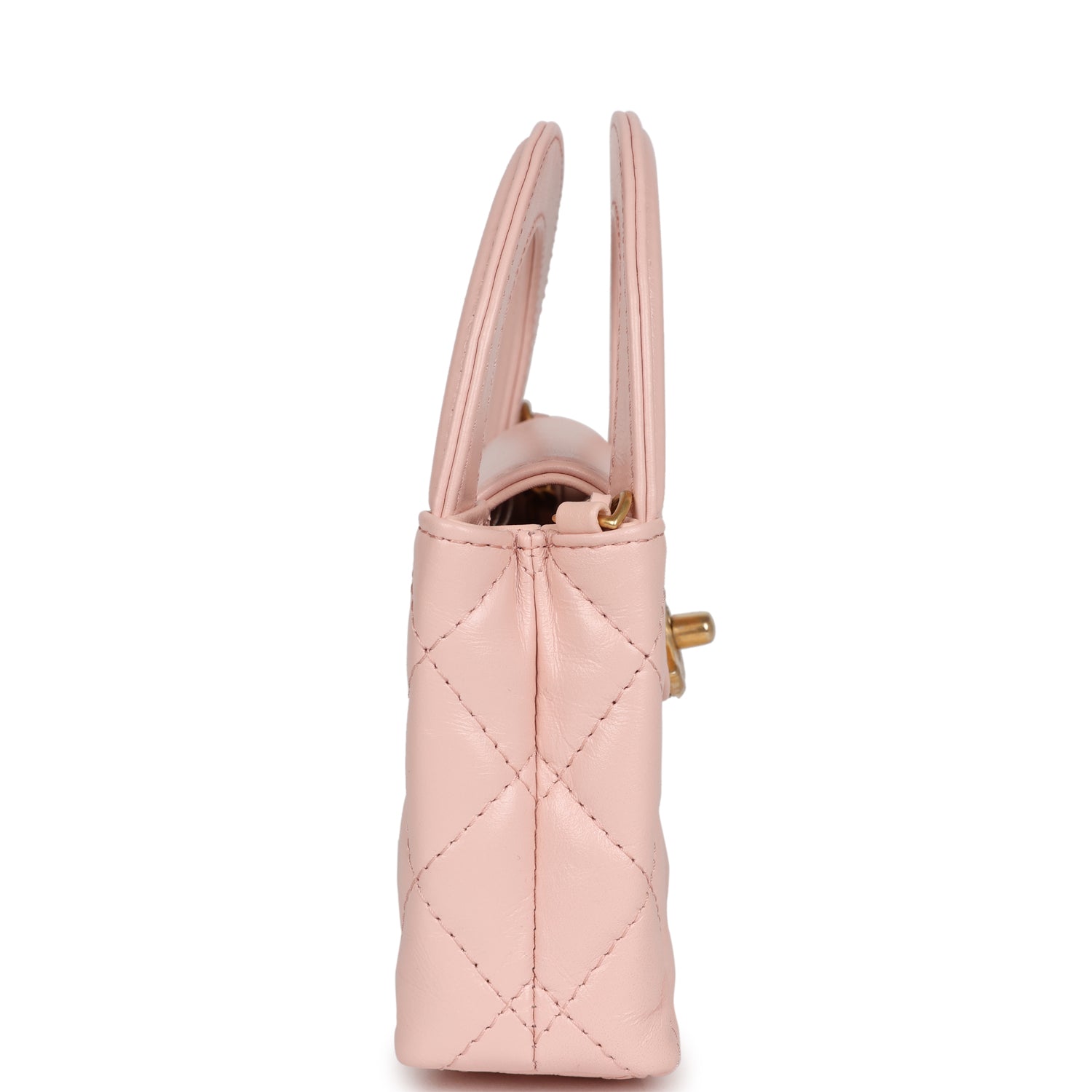 Chanel Nano Kelly Shopper Light Pink Shiny Aged Calfskin Brushed Gold Hardware Bag