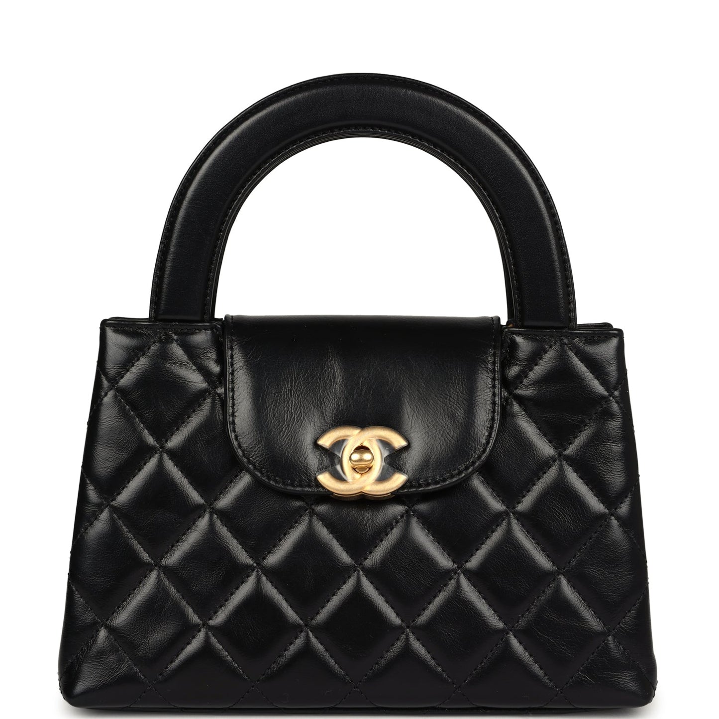 Chanel Small Kelly Shopper Black Aged Calfskin Brushed Gold Hardware Bag