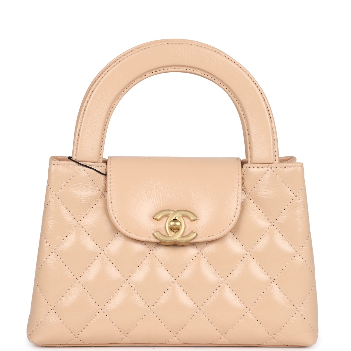 Chanel Small Kelly Shopper Beige Shiny Aged Calfskin Brushed Gold Hardware Bag