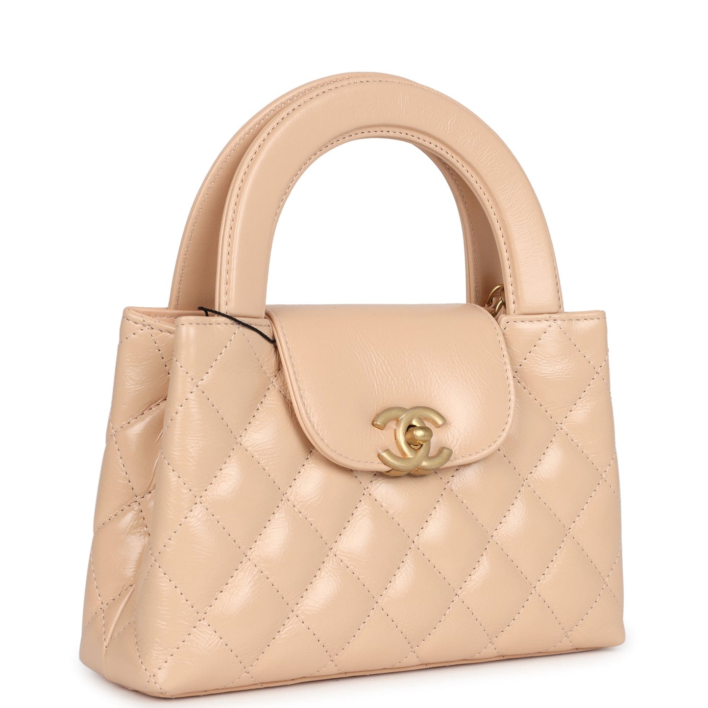 Chanel Small Kelly Shopper Beige Shiny Aged Calfskin Brushed Gold Hardware Bag