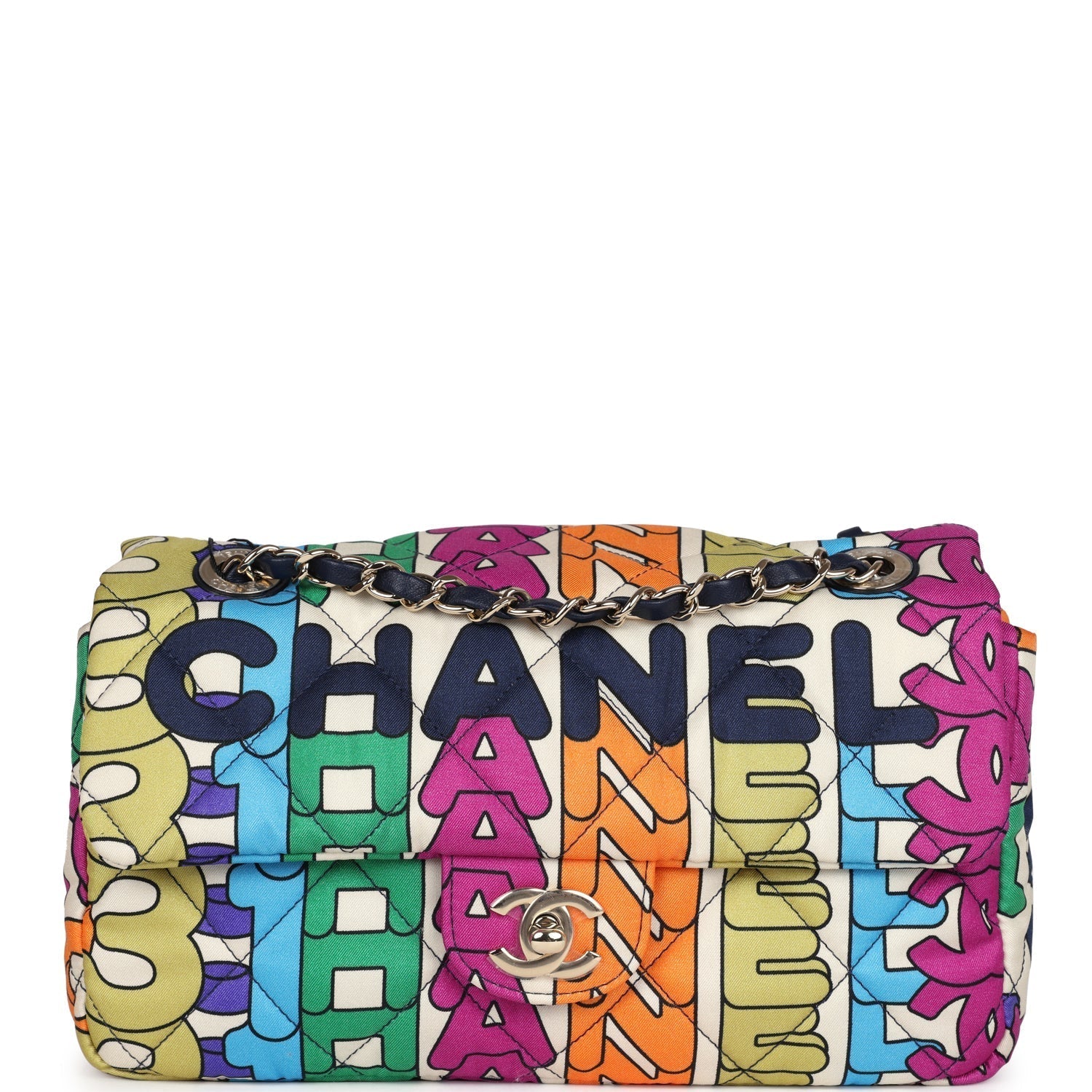 Payment 2 -  Chanel Medium Flap Bag Rainbow Logo Nylon Light Gold Hardware
