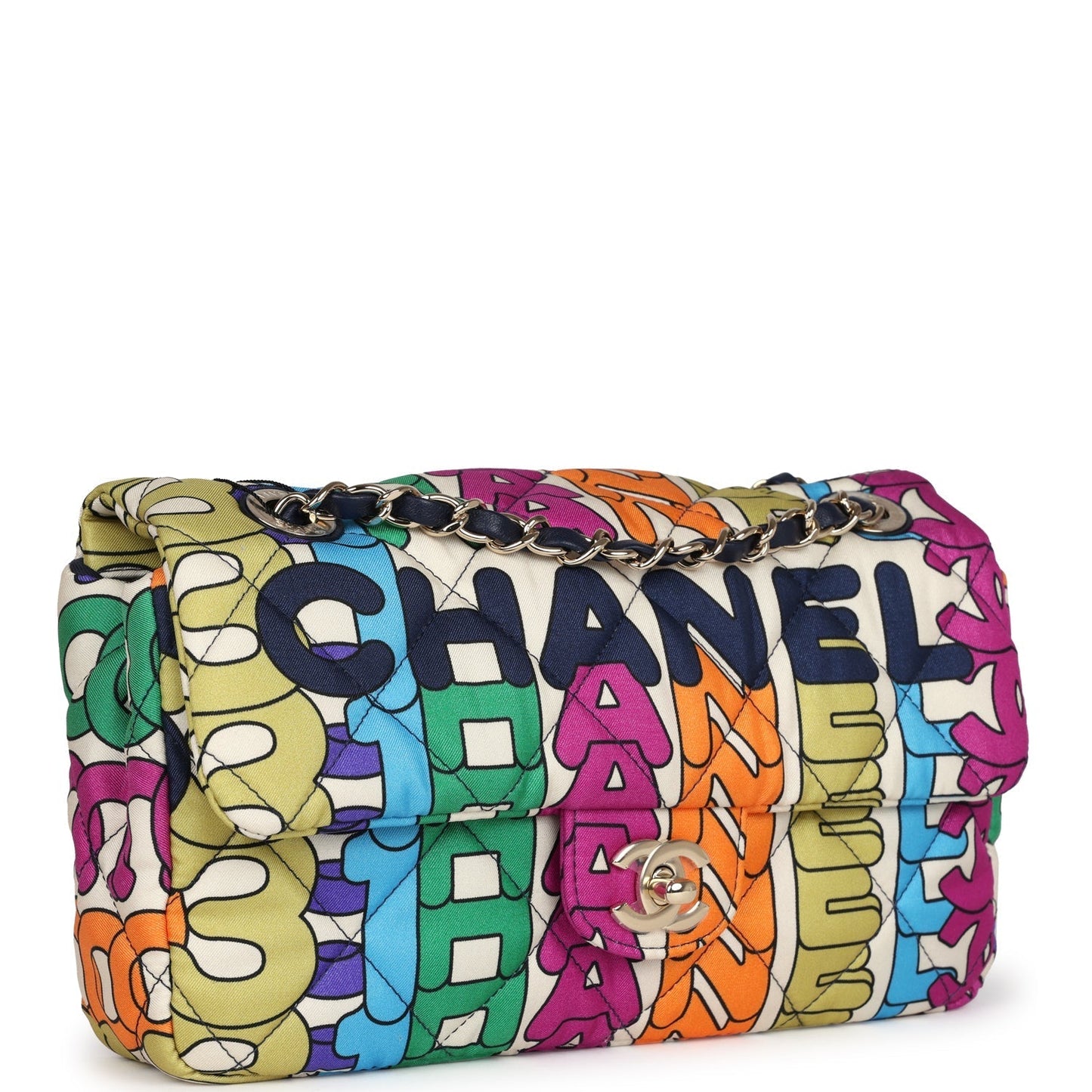 Payment 2 -  Chanel Medium Flap Bag Rainbow Logo Nylon Light Gold Hardware