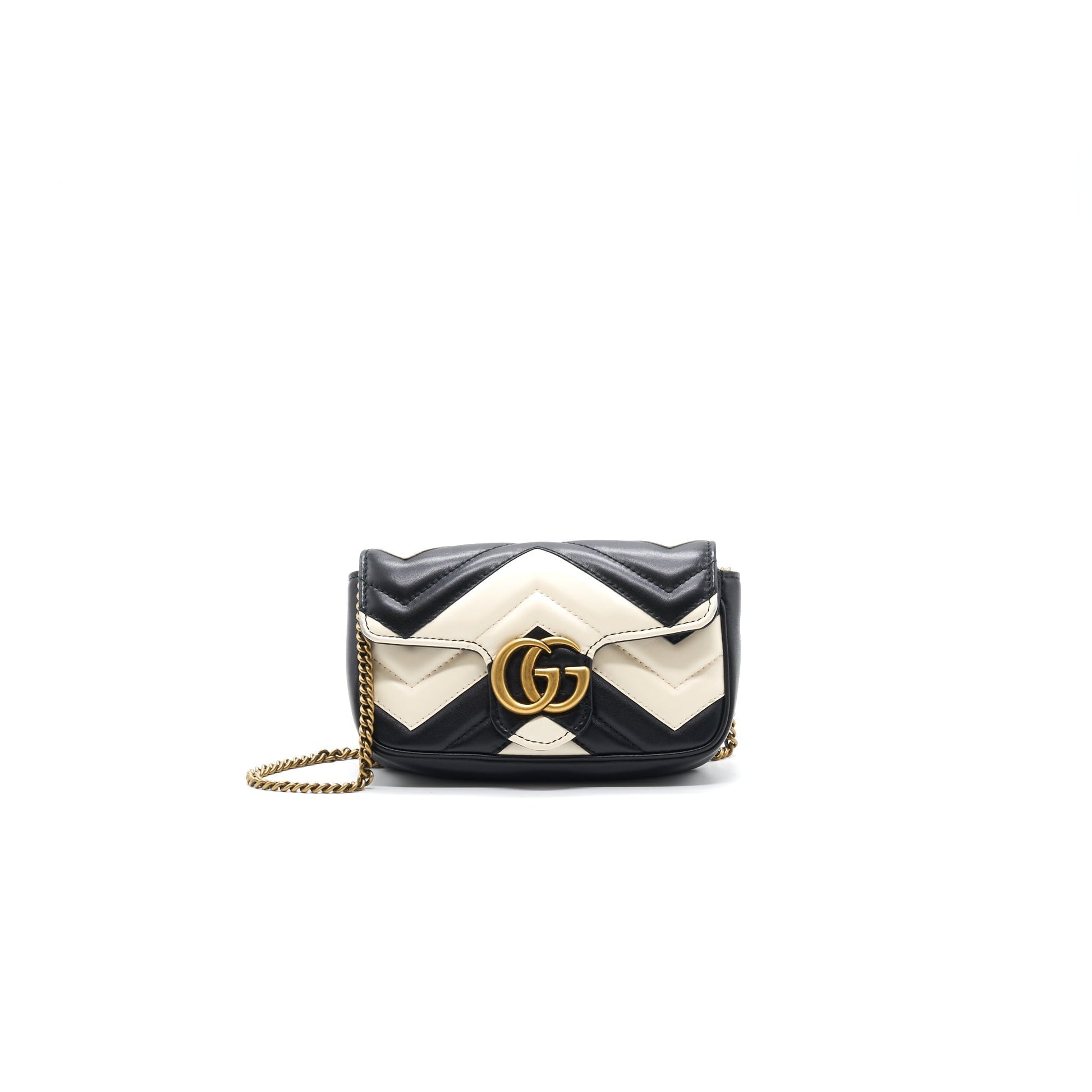 Gucci Marmont Super And Handbag Black White Travel Bag