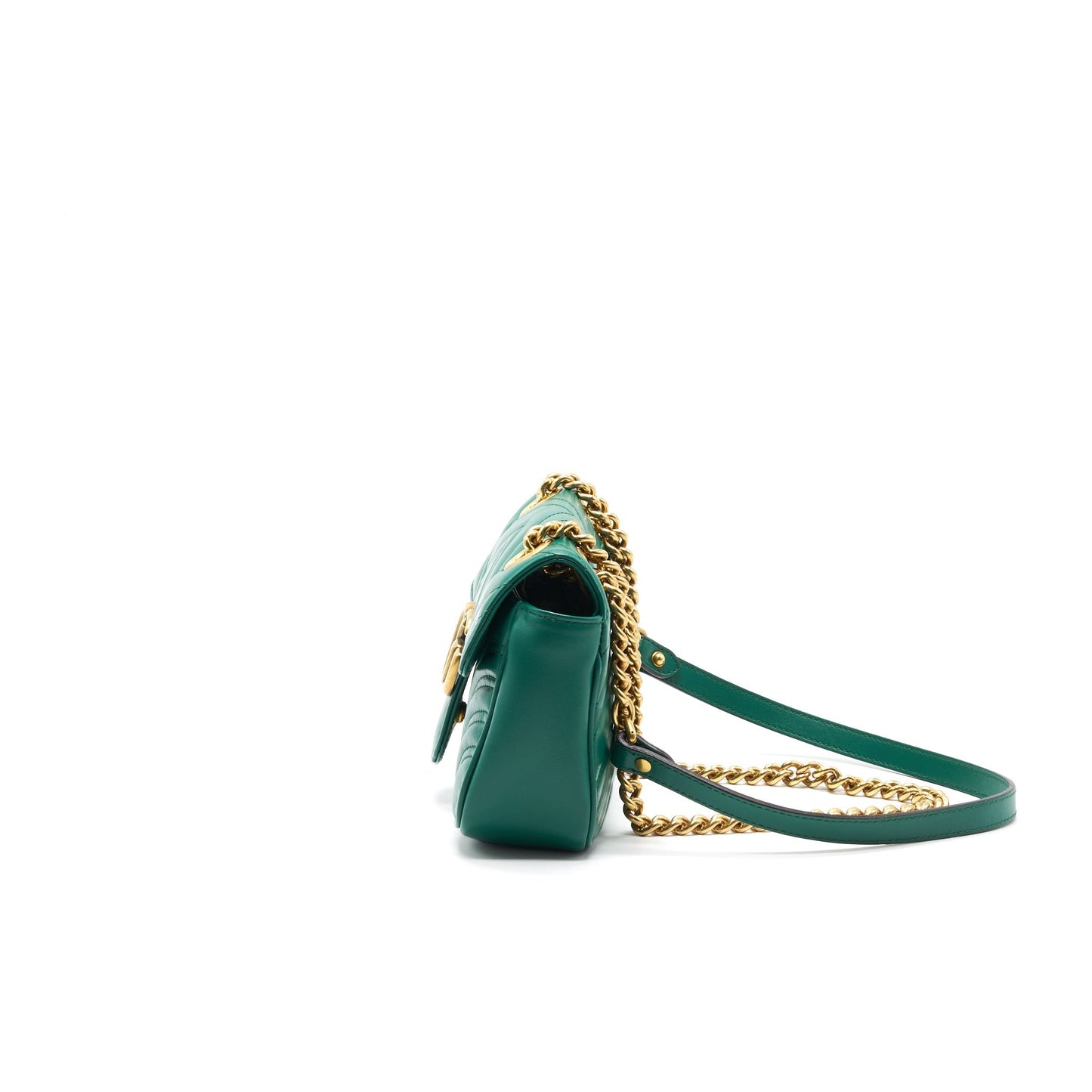 Gucci Marmont Handbag Green Mini Travel Bag