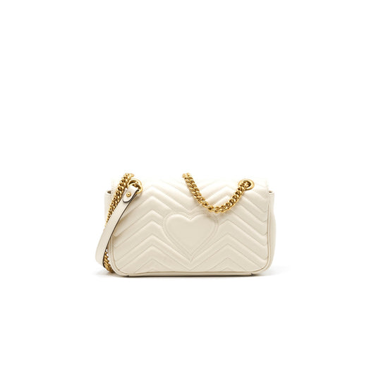 Gucci Marmont Handbag White Cream Travel Bag