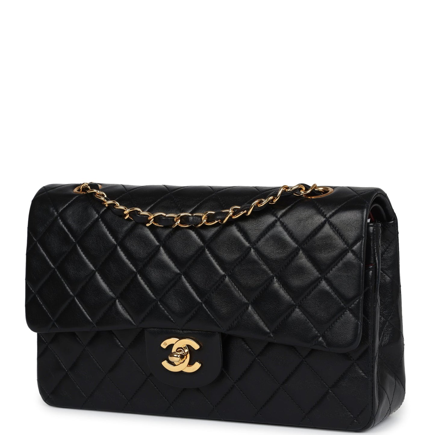 Chanel Medium Classic Double Flap Black Lambskin Gold Hardware Handbag