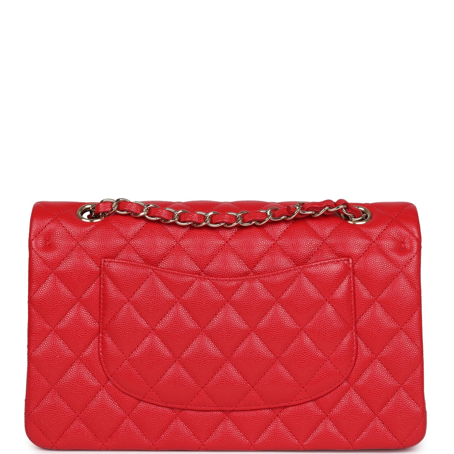 Chanel Medium Classic Double Flap Red Caviar Light Gold Hardware