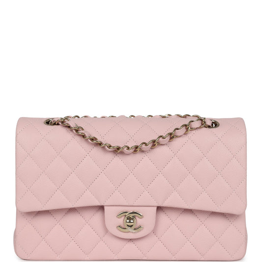 Chanel Medium Classic Double Flap Light Pink Caviar Light Gold Hardware