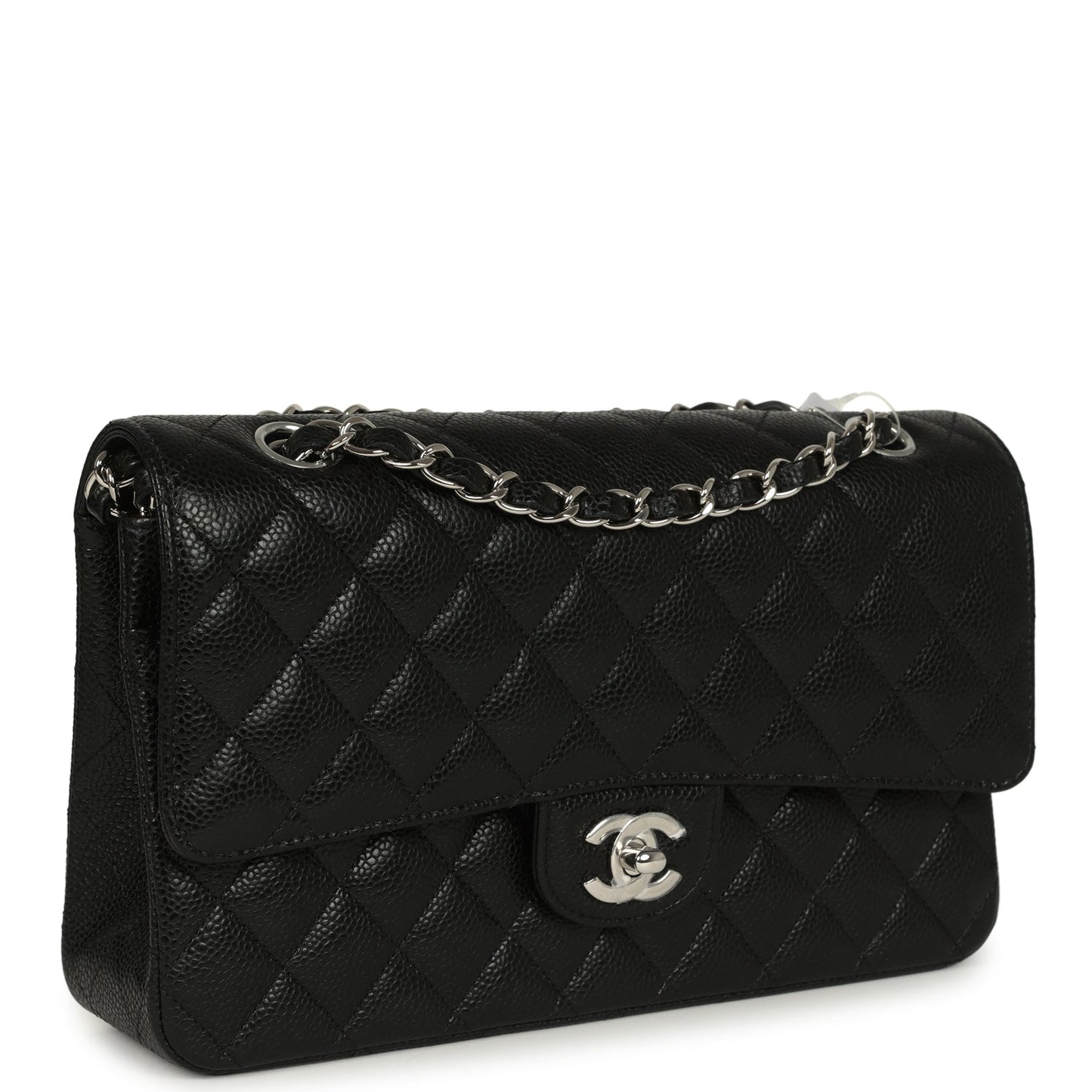 Chanel Medium Classic Double Flap Black Caviar Silver Hardware